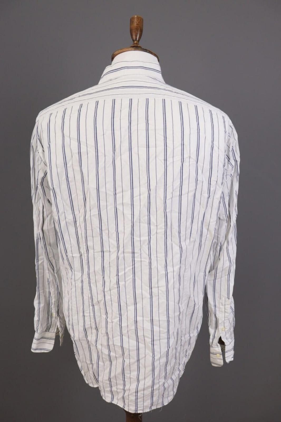 Designer Gutteridge White Striped Button Down Shirt Size 45 / 18 Size US M / EU 48-50 / 2 - 6 Thumbnail