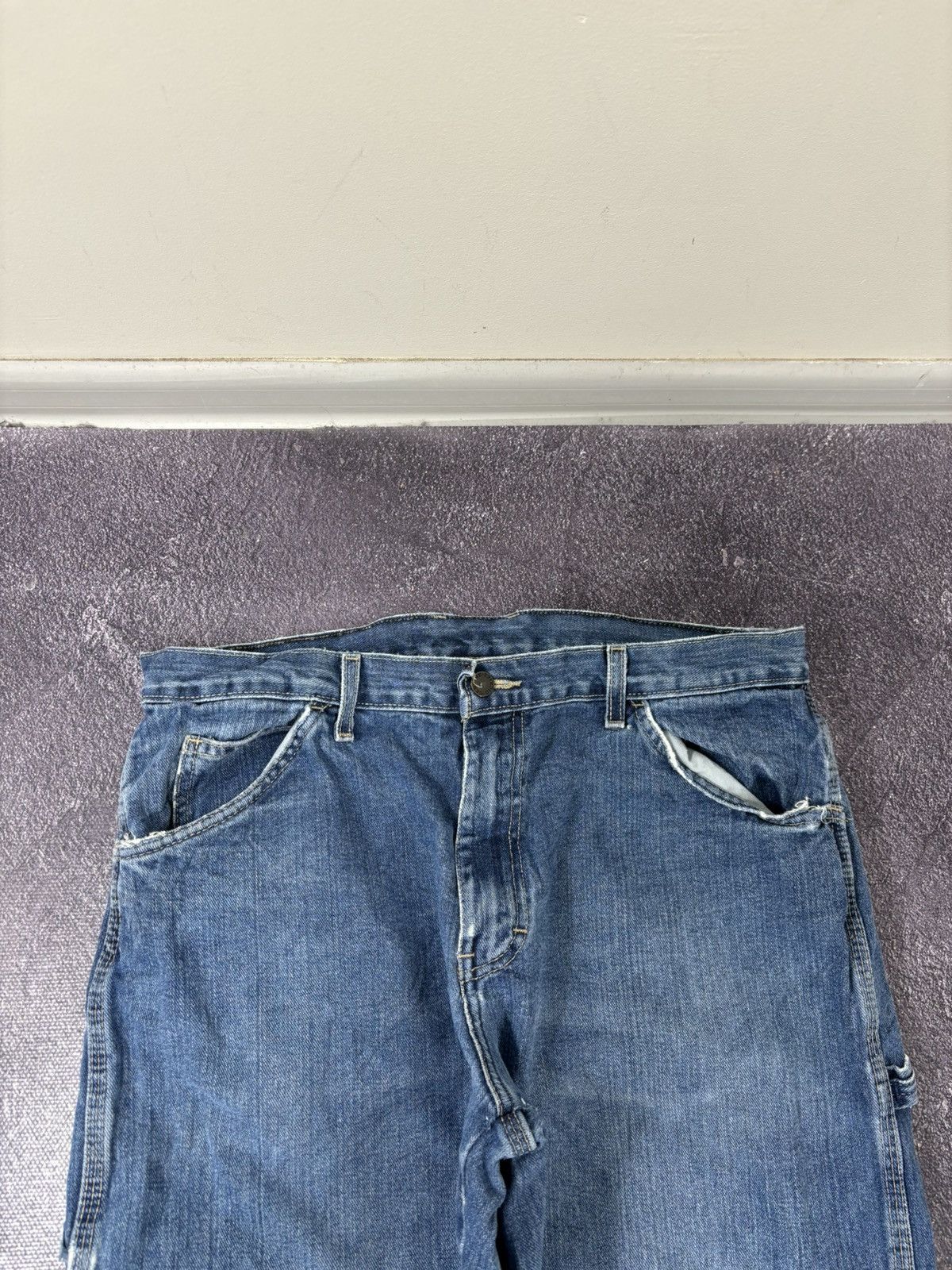 Dickies Vintage Dickies Y2K Relaxed Fit Faded Blue Work Baggy Jeans Size US 34 / EU 50 - 14 Thumbnail
