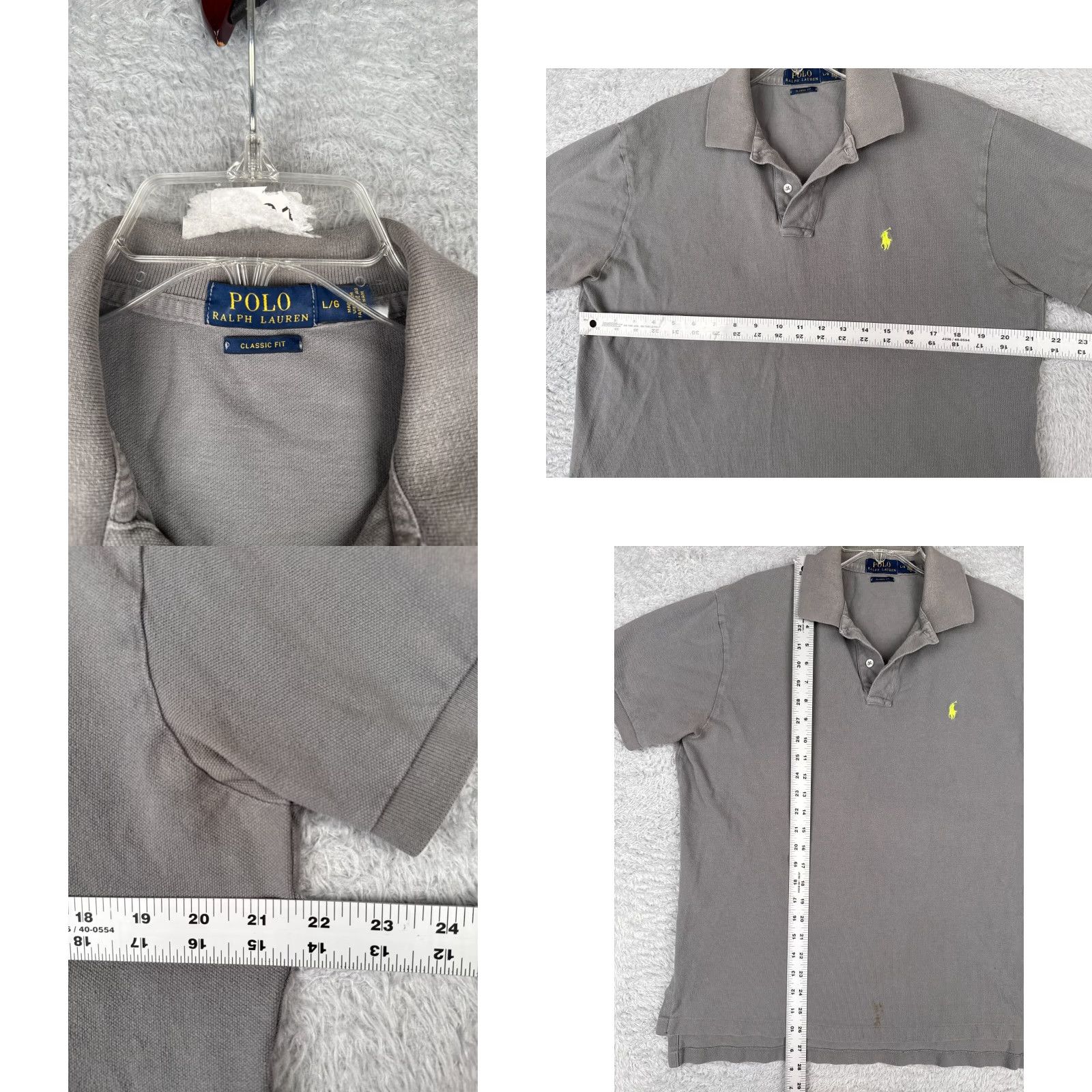Ralph Lauren VINTAGE Ralph Lauren Polo Shirt Men L Gray Cotton Jersey Pony Golf Shirt Size US L / EU 52-54 / 3 - 8 Thumbnail