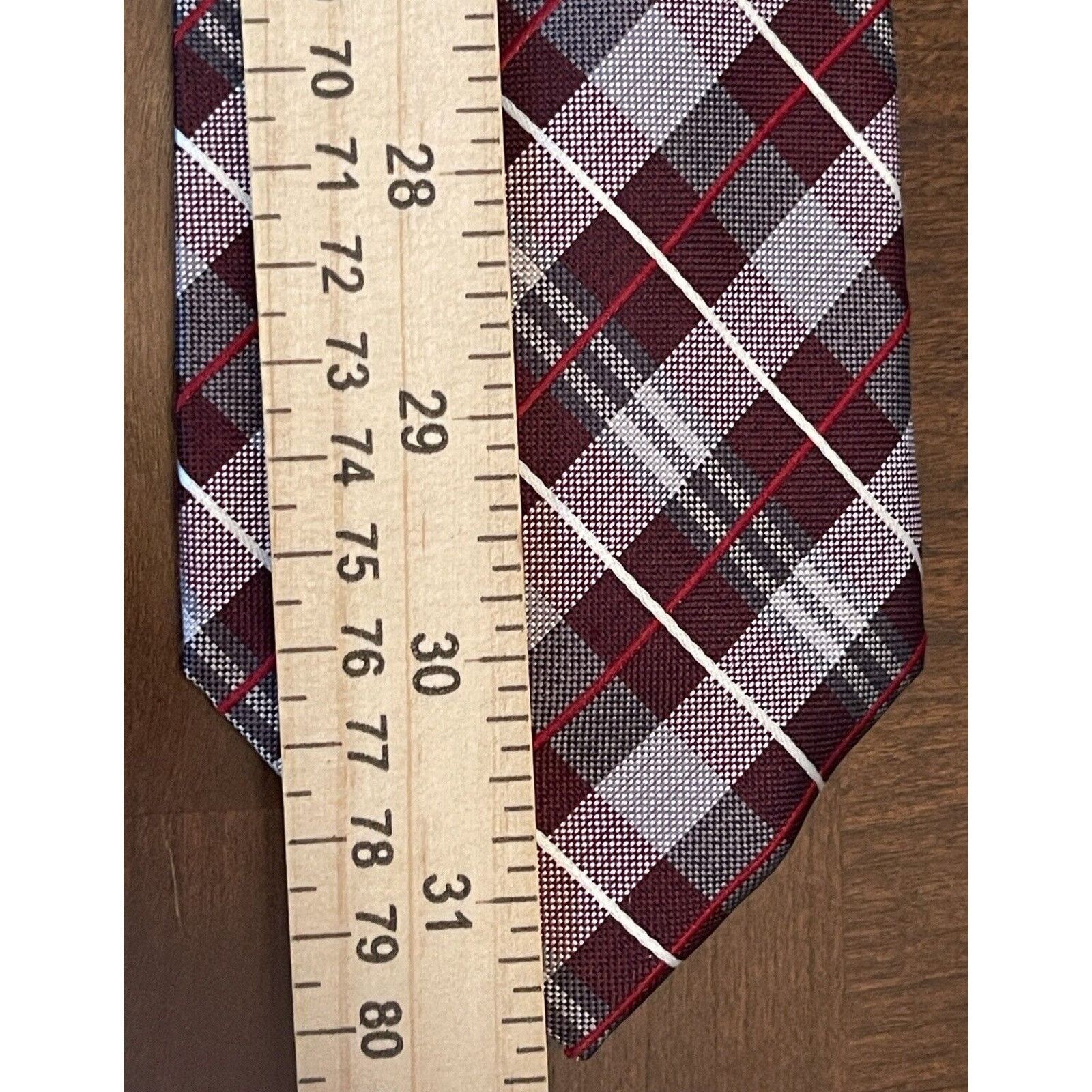 Pronto Uomo Pronto Uomo Couture Burgundy Gray Hand Made Silk Long Size ONE SIZE - 5 Thumbnail