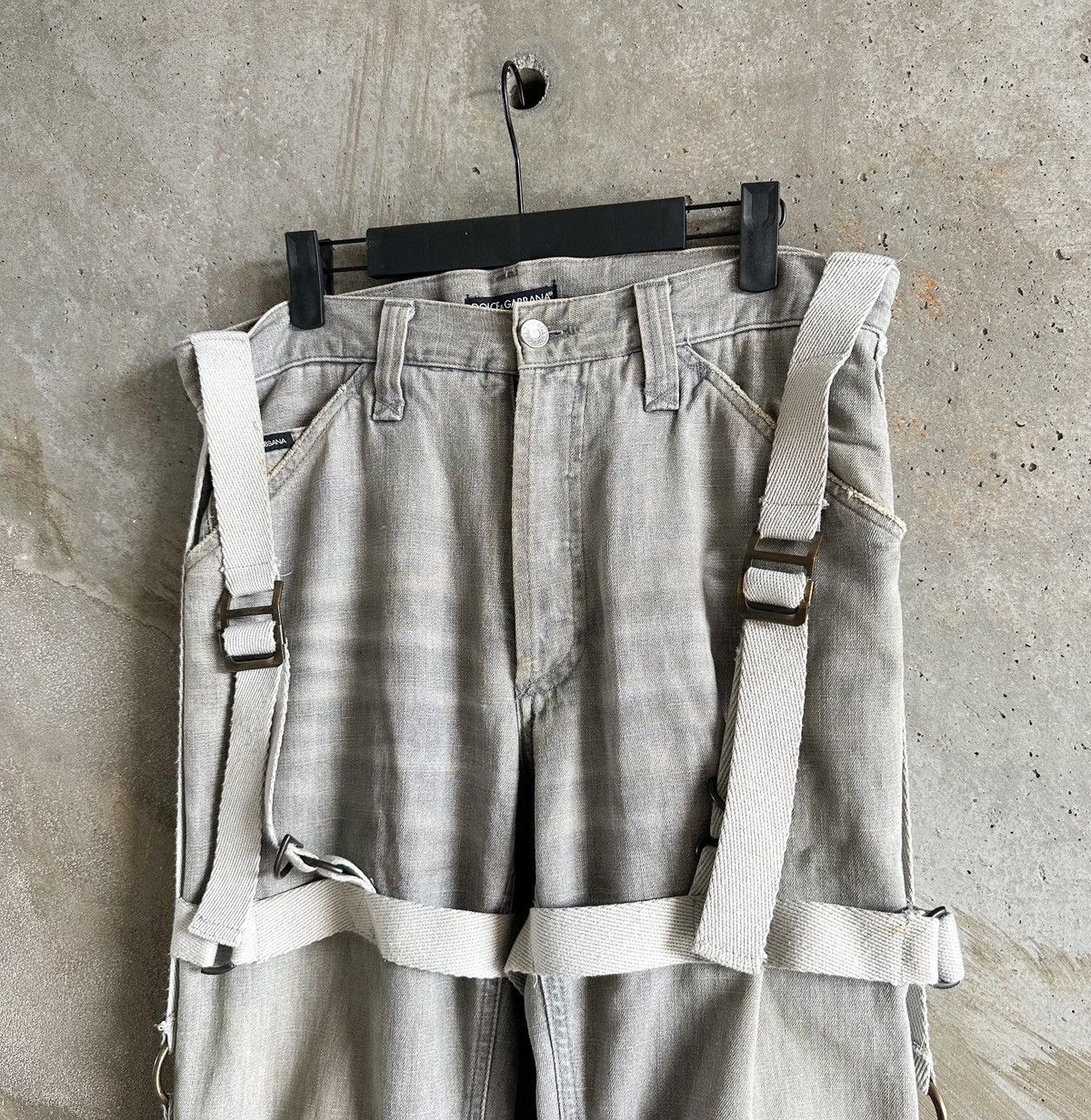 Dolce & Gabbana Dolce & Gabbana RUNWAY AW2003 Bondage Parachute Denim Size US 33 - 3 Thumbnail