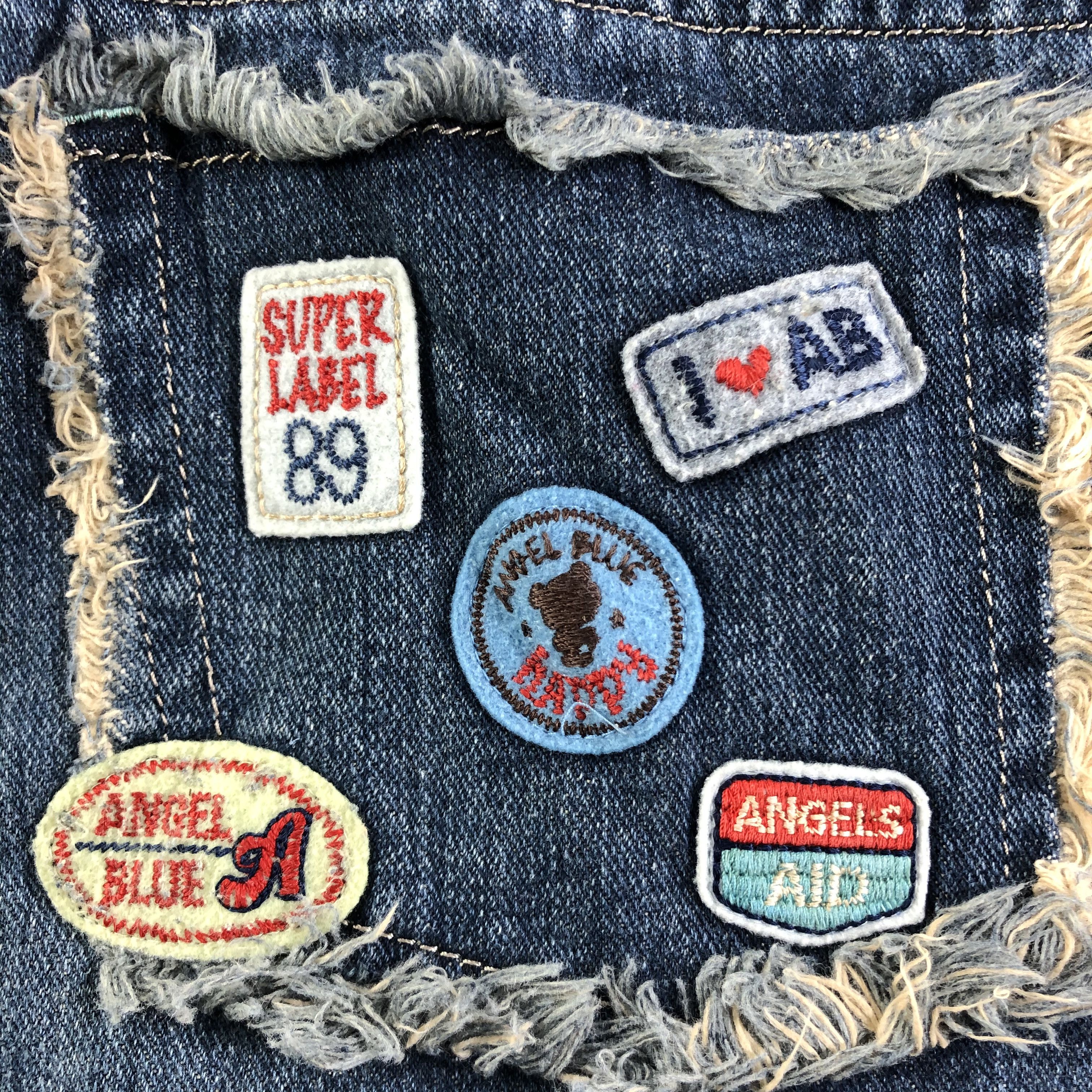 Japanese Brand Angel Blue Patchwork Flared Jeans KJ1980 Size 30" / US 8 / IT 44 - 7 Thumbnail