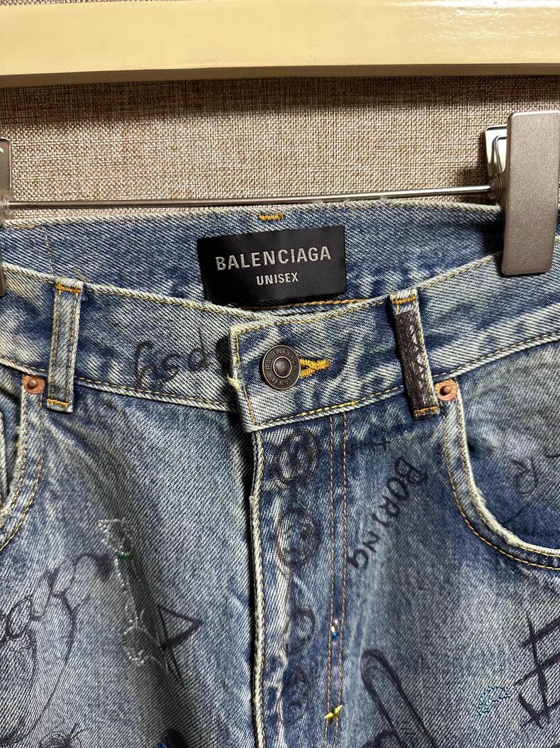 Balenciaga Balenciaga size XS Hot drilling hand-painted graffiti hole Size US 27 - 6 Thumbnail