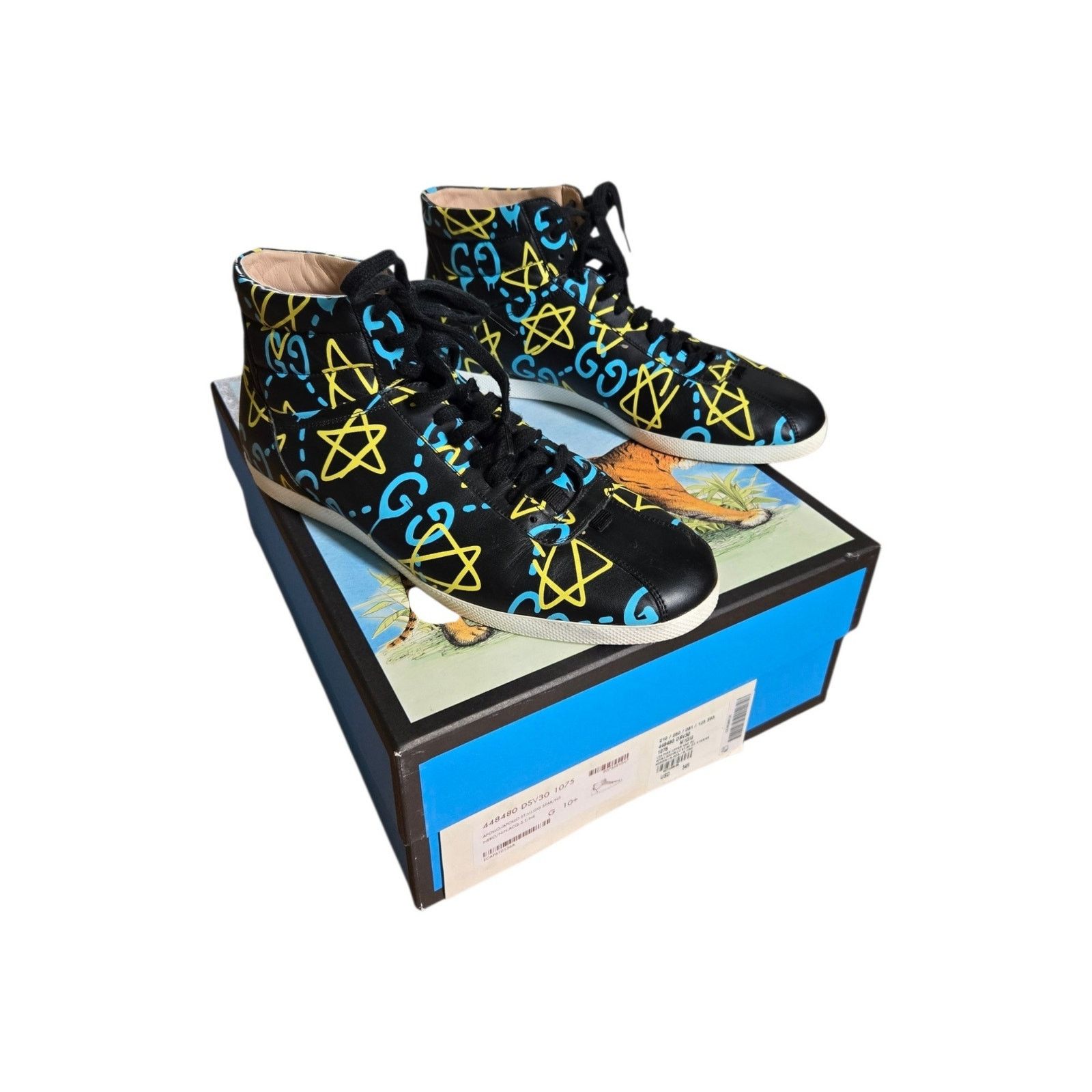 Gucci Gucci High Top Ghost Graffiti Print Limited Edition Sneakers Size US 11 / EU 44 - 1 Thumbnail