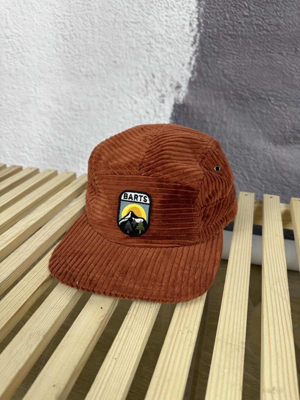 Japanese Brand Barts Nevad Curved Peak Cap in Rust 5 panel Size ONE SIZE - 4 Thumbnail