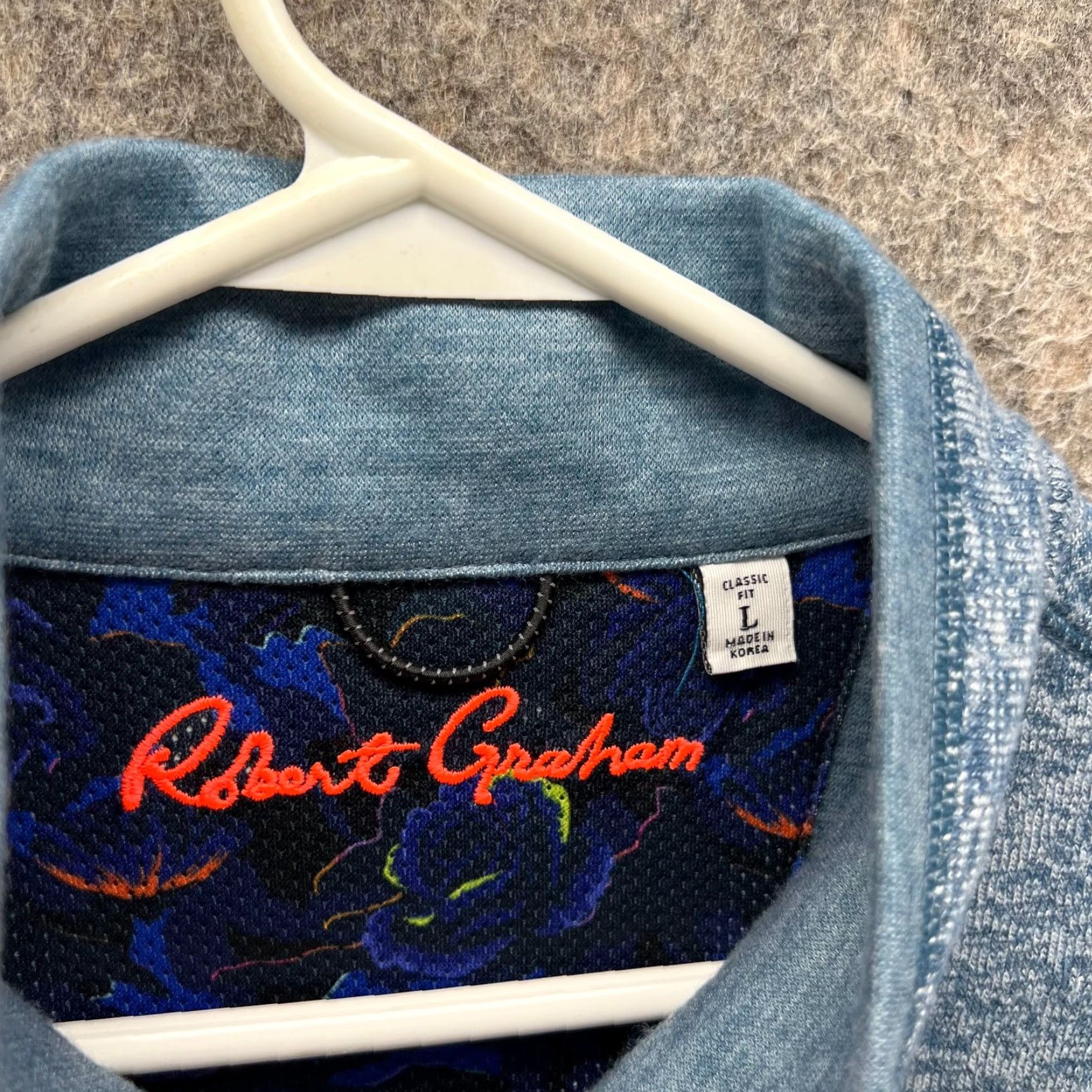 Robert Graham Robert Graham Vest Men Large Blue Full Zip Sleeveless Mock Neck Casual Sweater Layering Vest - Regular Fit - Blue - L - Men Size US L / EU 52-54 / 3 - 7 Thumbnail