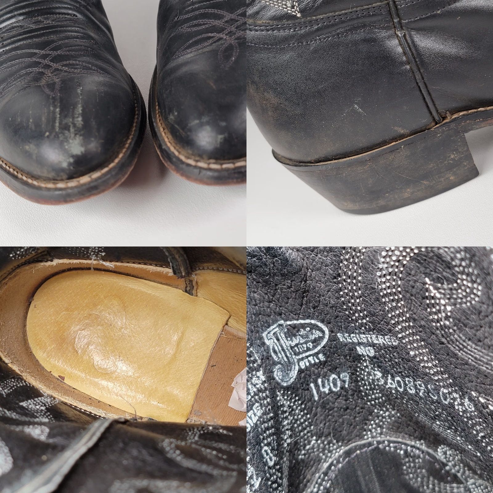 Justin Boots Justin Boots Mens Boot Western Cowboy Black London Calf 1409 Sz 12 D Size US 12 / EU 45 - 9 Thumbnail