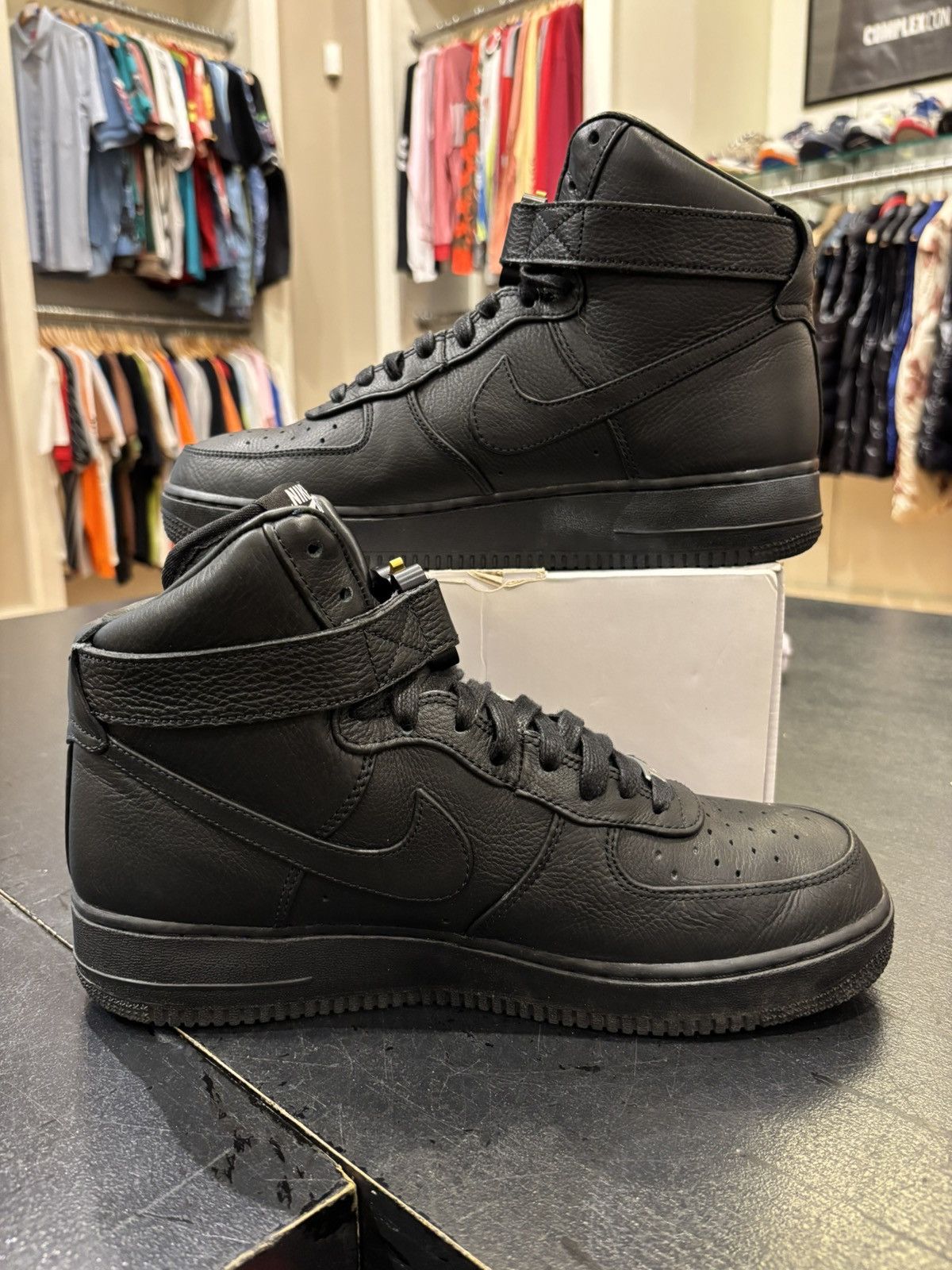 1017 ALYX 9SM × Nike Nike Air Force One High Alyx Triple Black Size US 11 / EU 44 - 4 Thumbnail