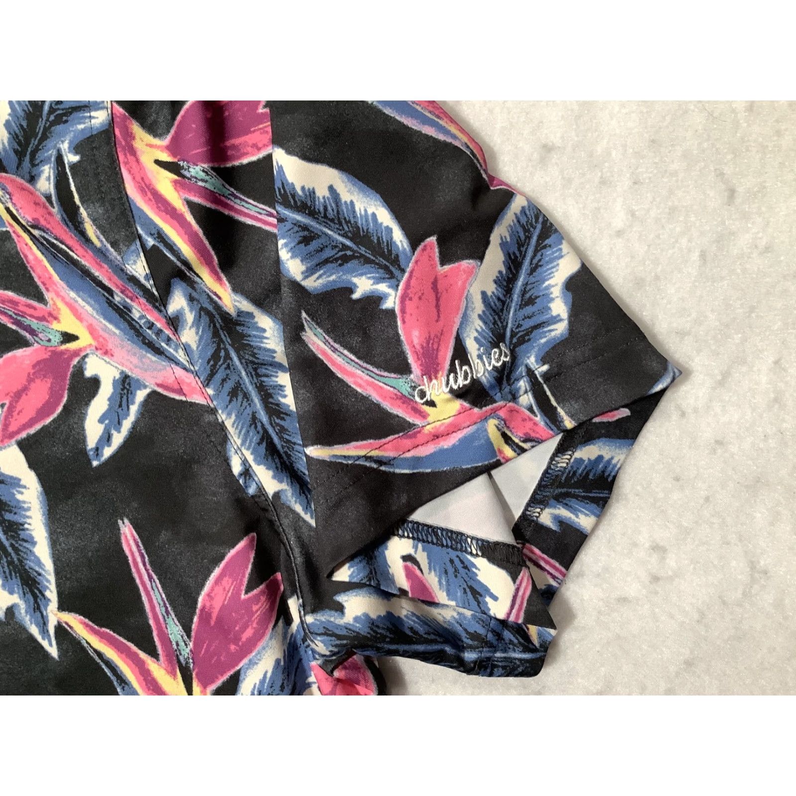 Chubbies Chubbies Polo Shirt Mens XL Black Tropical Bird Paradise Floral Performance Stretch Moisture Wicking Quick-Dry Bamboo Polyester Spandex Size US XL / EU 56 / 4 - 4 Thumbnail