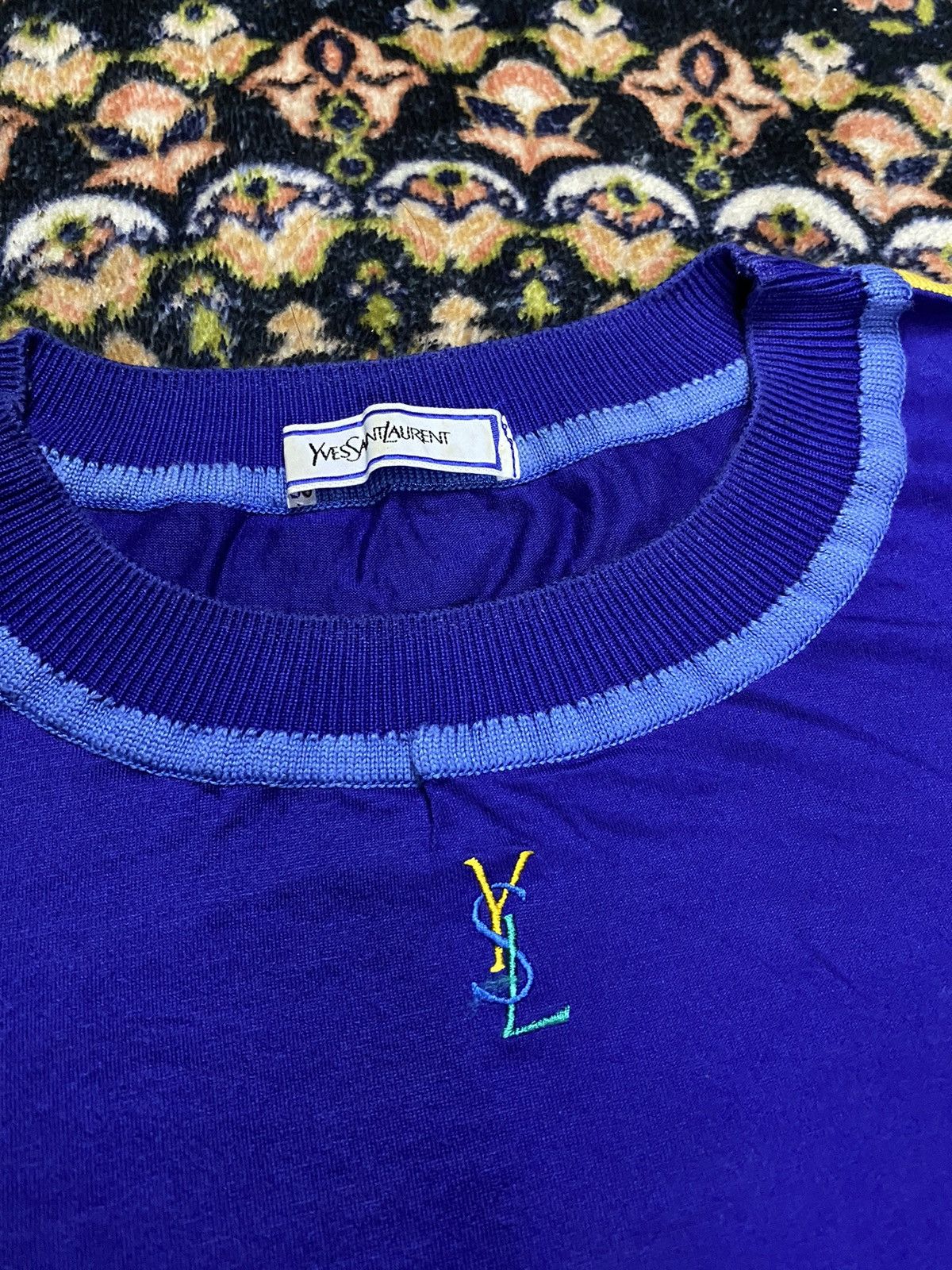 Yves Saint Laurent Vintage yves saint lauren paris knit t shirt Size US M / EU 48-50 / 2 - 3 Thumbnail