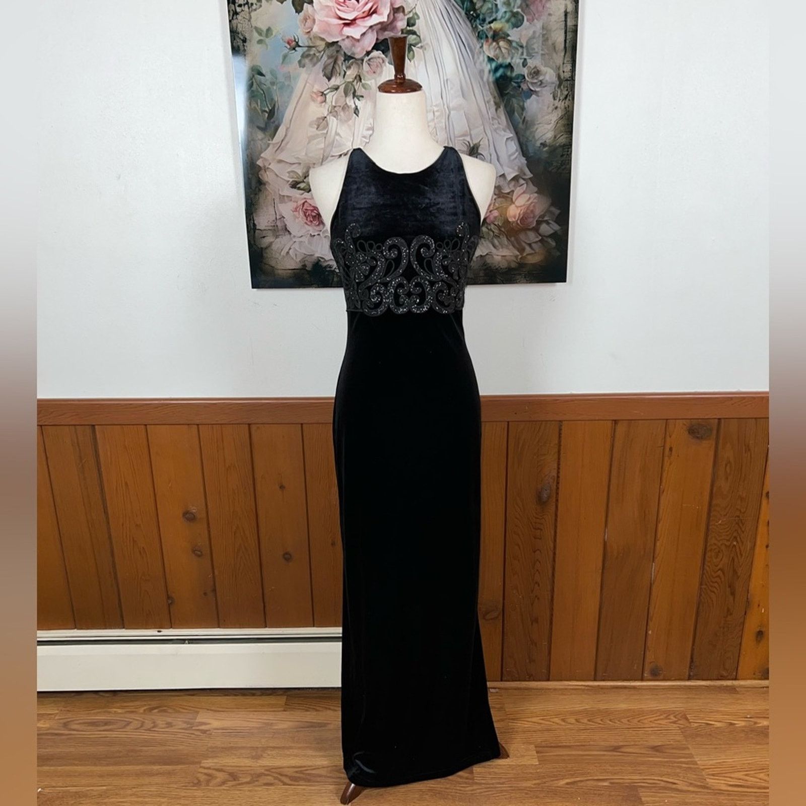 black 90s prom dress Vintage Black Chiffon Spaghetti Straps Long Prom Dresses – jkprom main image 0