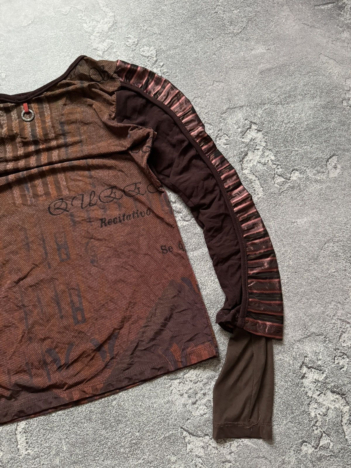 Jean Paul Gaultier × Vintage Save the queen all printed top long sleeve mesh blouse shirt Size M / US 6-8 / IT 42-44 - 13 Thumbnail