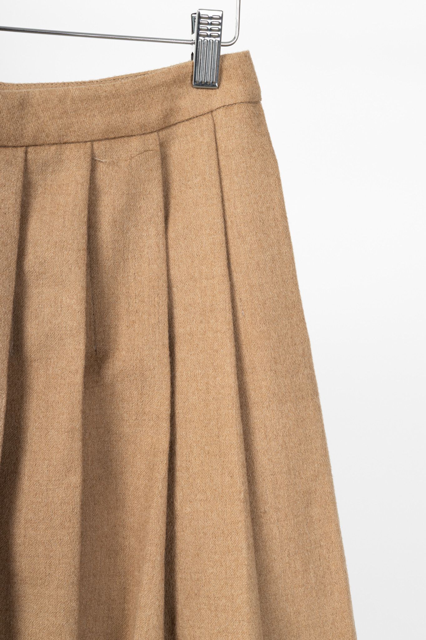 Miu Miu Miu Miu AW07 Runway Tan Wool & Camel Pleated Skirt Size 25" / US 0 / IT 36 - 4 Thumbnail