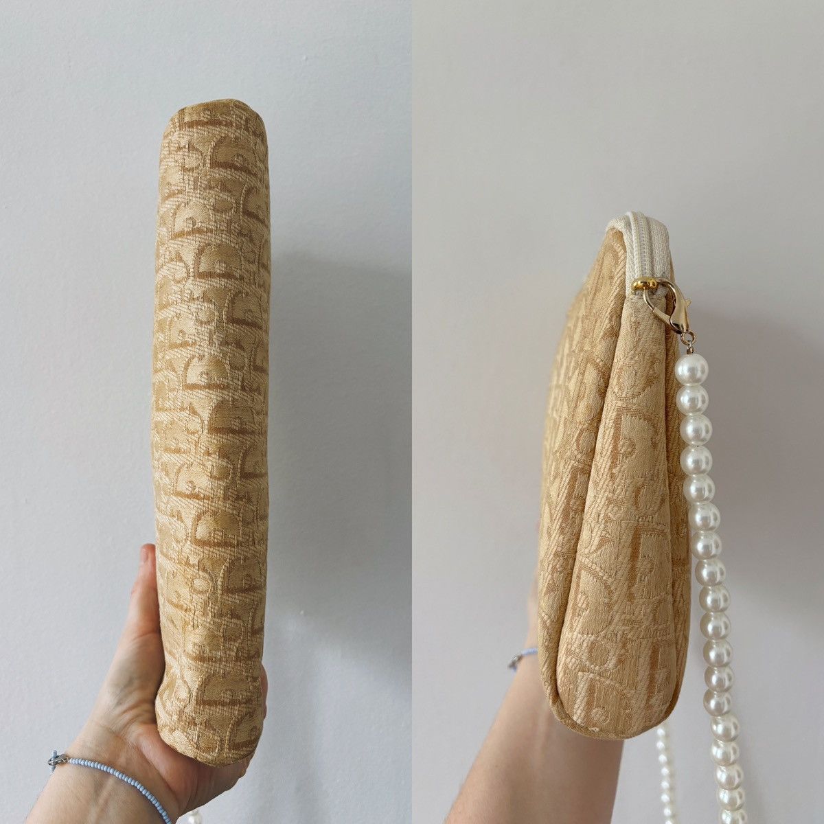 Dior Christian Dior raffia pouch with Woven monogram Size ONE SIZE - 8 Thumbnail