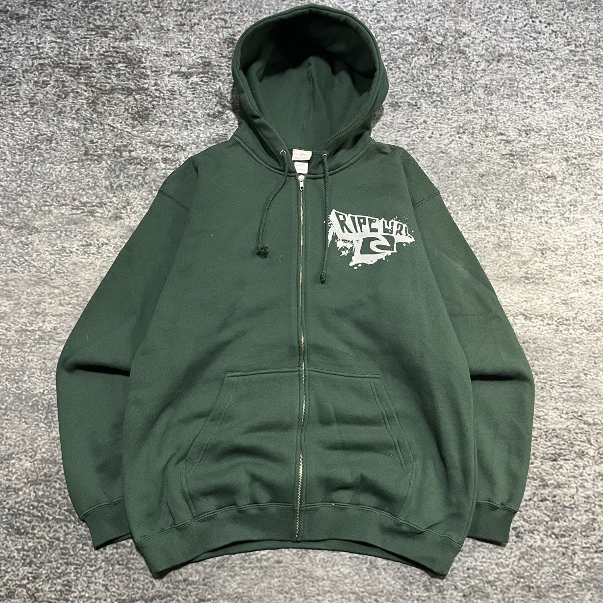 Rip Curl Vintage Y2K Rip Curl Green Surf Grunge Skater Zip Up Hoodie Size US M / EU 48-50 / 2 - 3 Thumbnail