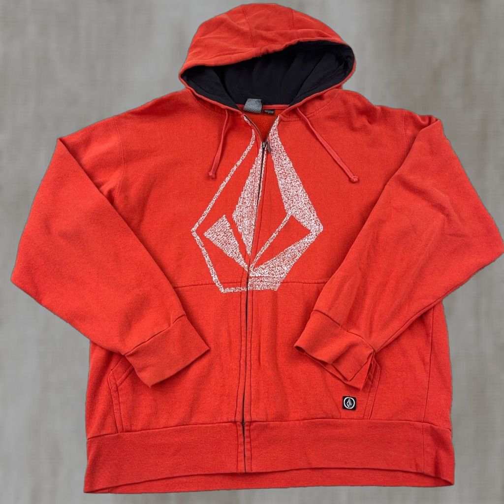 Volcom VINTAGE Volcom Hoodie Men Large Red Full Zip Sweatshirt Graphic Print Logo Fleece Jacket Winter Size US L / EU 52-54 / 3 - 1 Thumbnail