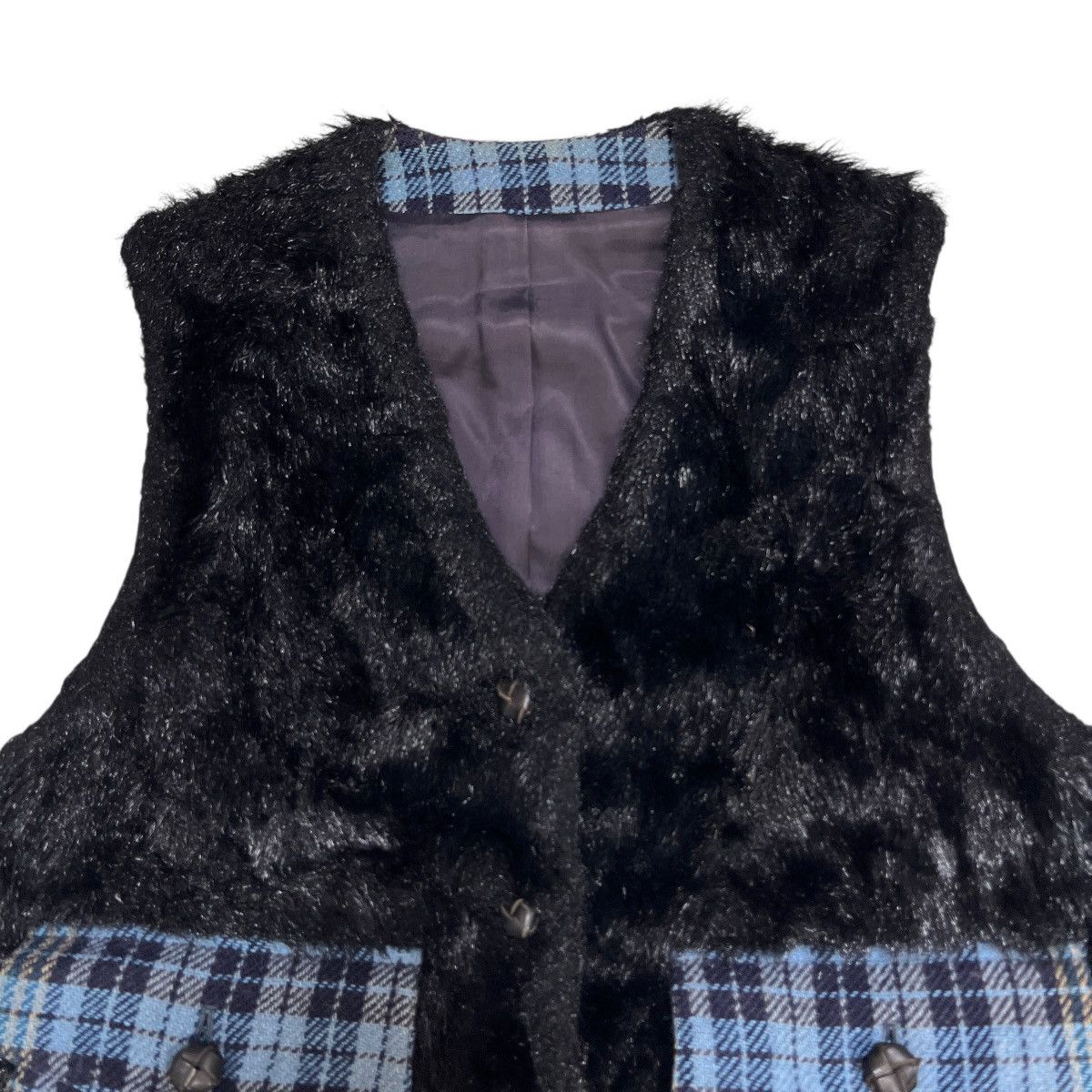 Issey Miyake Issey Miyake Tsumori Chisato Design Faux fur Check vest Size US M / EU 48-50 / 2 - 7 Thumbnail