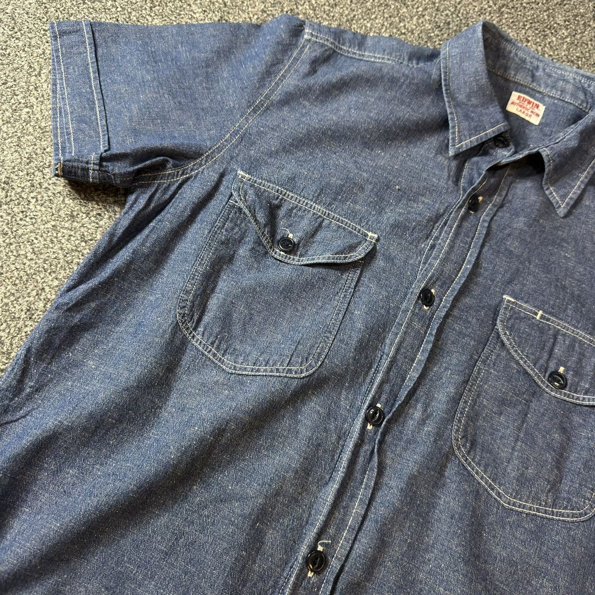 Edwin 🔥🇯🇵 Vintage 90s Japanese Denim Edwin G00185 Button Up Shirt Size US L / EU 52-54 / 3 - 3 Thumbnail