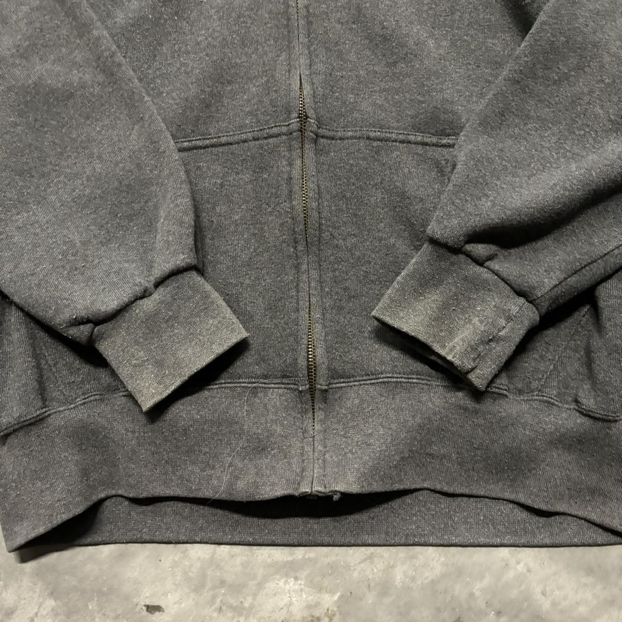 Russell Athletic × Vintage Crazy Vintage 90s Dark Grey Russell Style Heavyweight Essential Zip Up Hoodie! Size US XL / EU 56 / 4 - 5 Thumbnail