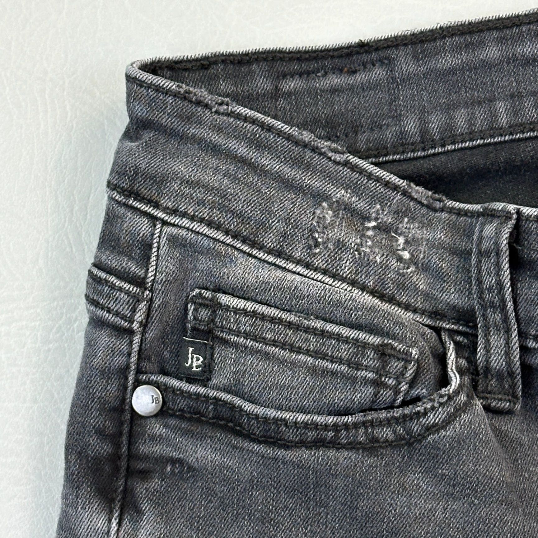 Denime Judy Blue Jeans Women’s 7/28 Black Denim Skinny Fit Distressed Patch Plaid Patch Jeans Size 28" / US 6 / IT 42 - 7 Thumbnail