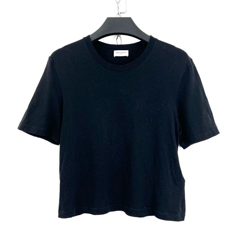 Saint Laurent Paris Saint Laurent ParisBlack small logo embroidered short slee Size US M / EU 48-50 / 2 - 1 Thumbnail