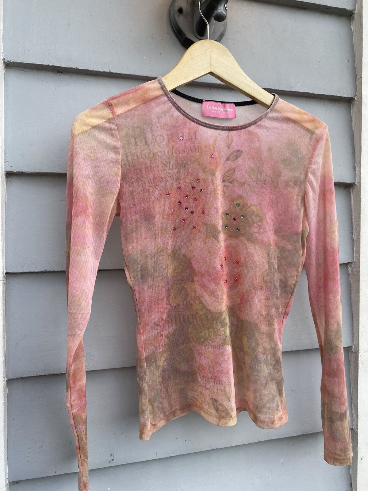 If Six Was Nine La Lotus Bleu Rose Poem Sheer Top Jean Paul Gaultier Style Size US M / EU 48-50 / 2 - 1 Thumbnail