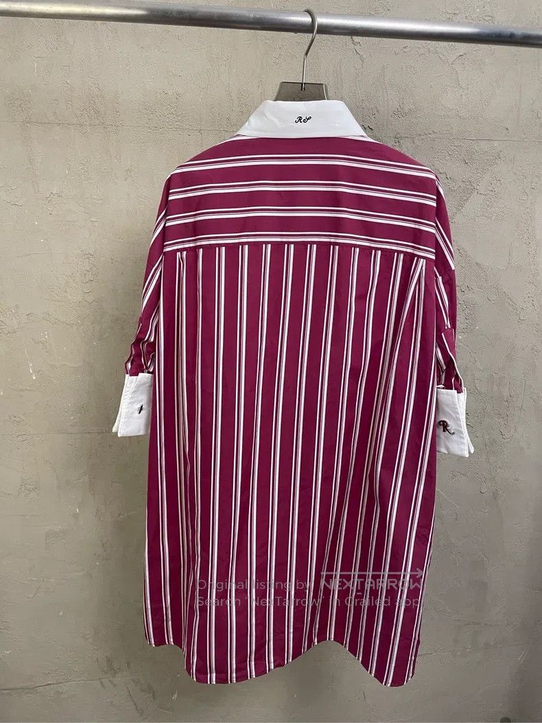 Raf Simons Raf Simons 22SS show plum white striped silver buckle Logo Size US M / EU 48-50 / 2 - 2 Thumbnail