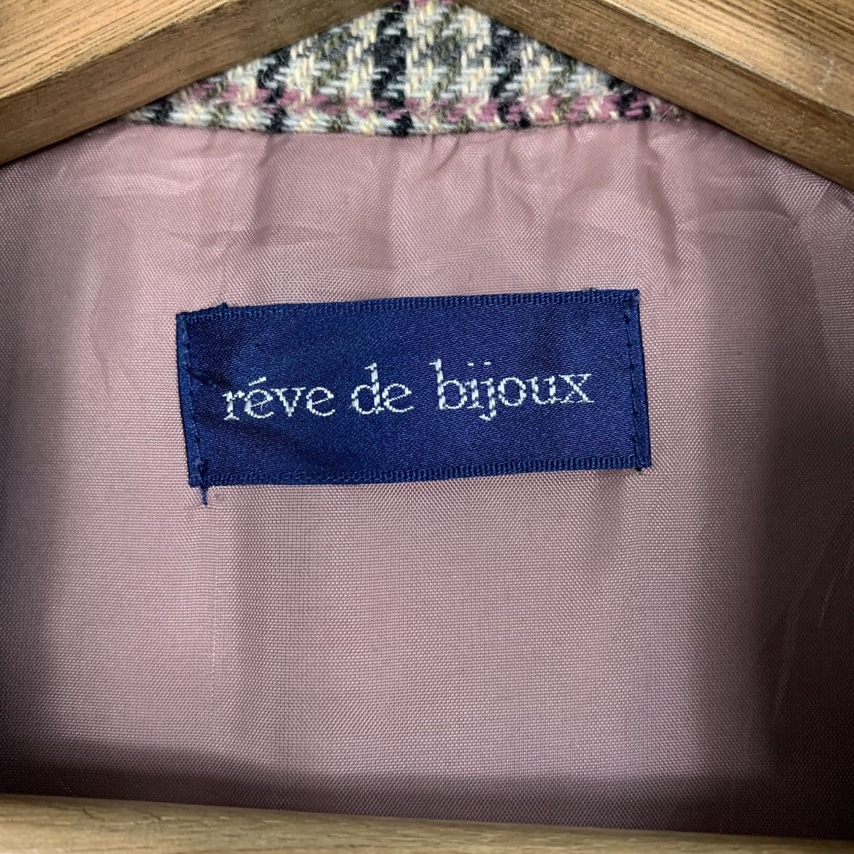 Japanese Brand Reve De Bijoux Double Breasted Houndstooth Tweed Coat Size S / US 4 / IT 40 - 15 Thumbnail