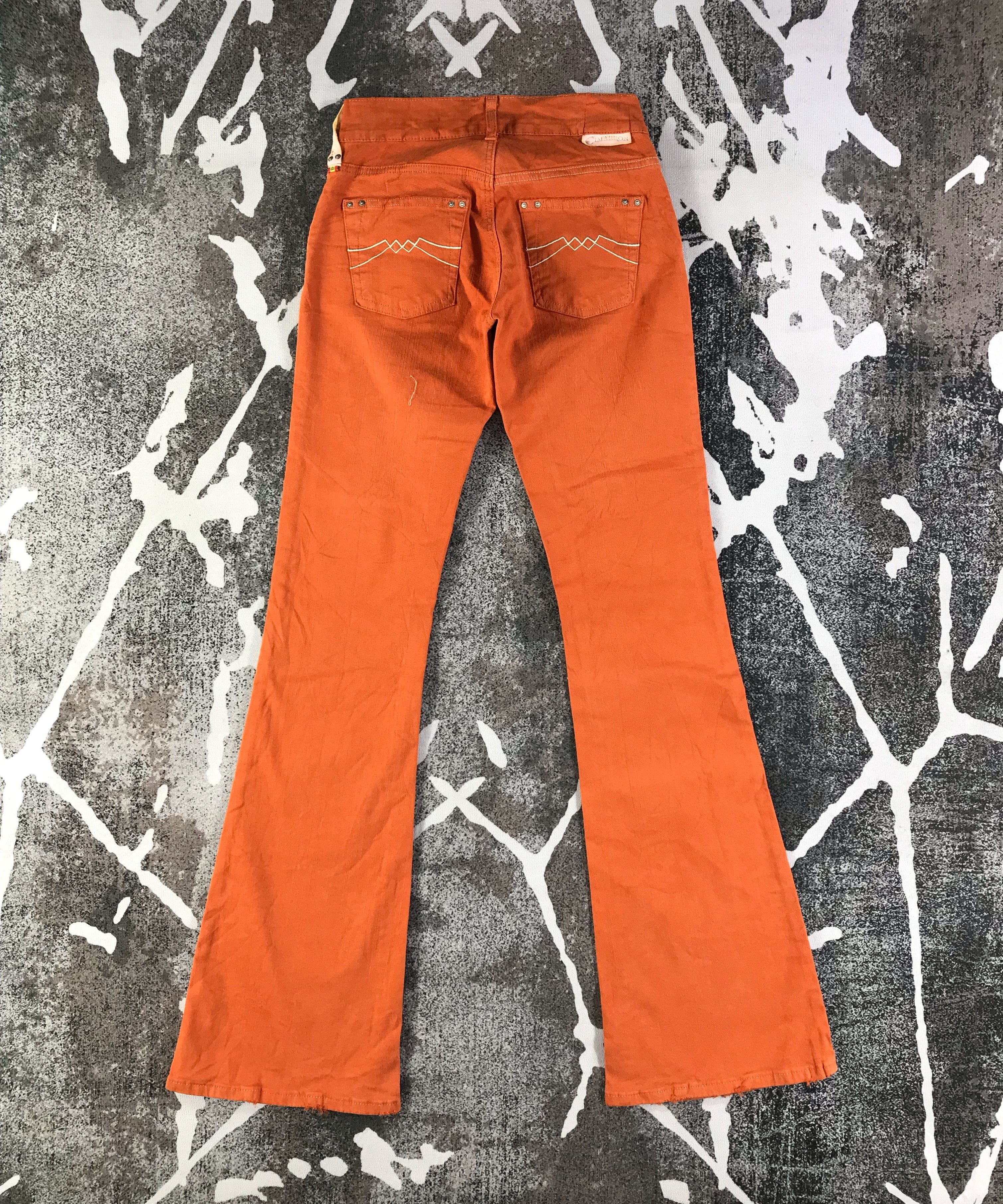 Japanese Brand Cimarron Jeans Orange Boot Cut Flare Denim KJ1807 Size 27" / US 4 / IT 40 - 2 Thumbnail