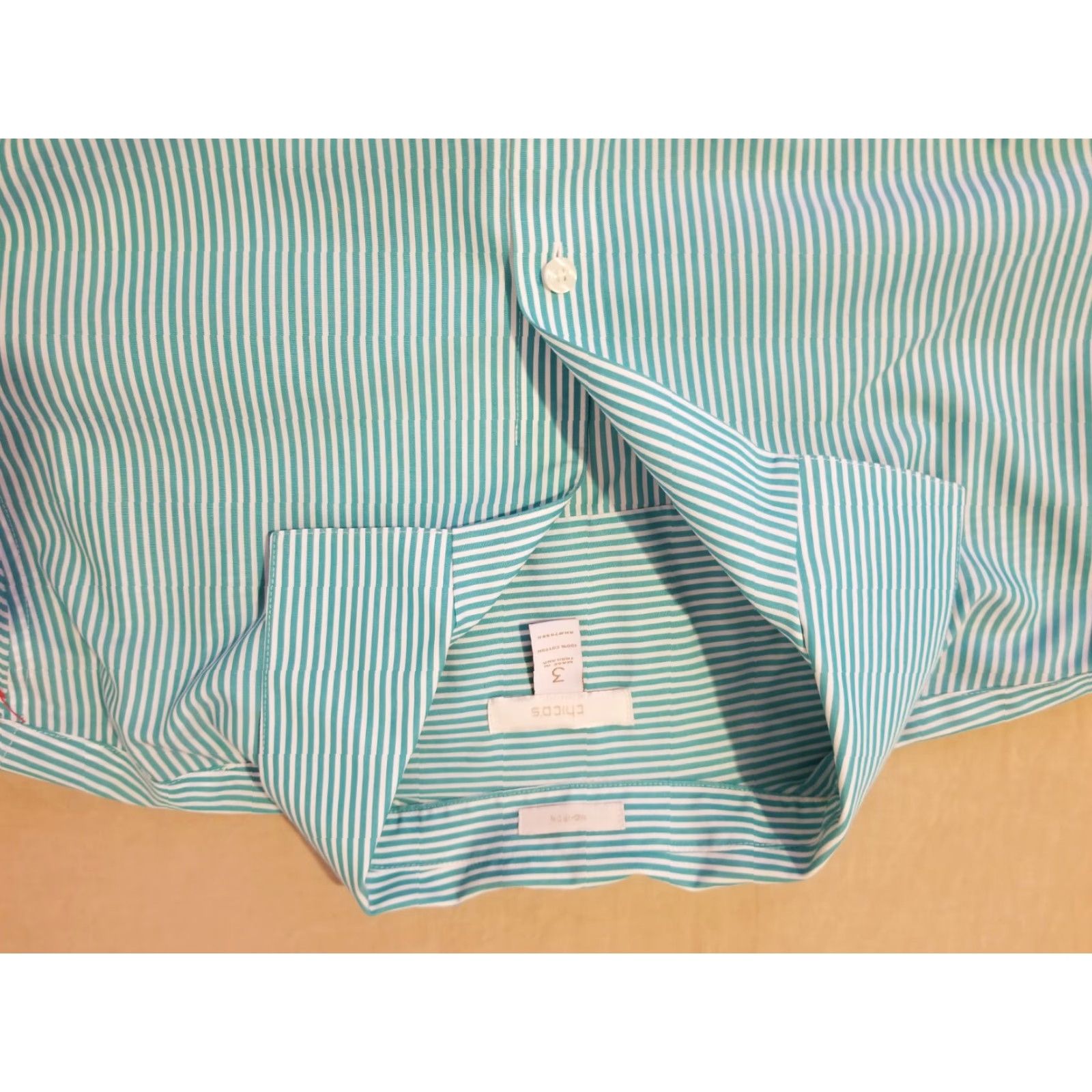 Vintage VINTAGE Chico's Shirt Blouse Green Cotton Long Sleeve Womens Size 3 Shopper Womens Size XS / US 0-2 / IT 36-38 - 3 Thumbnail