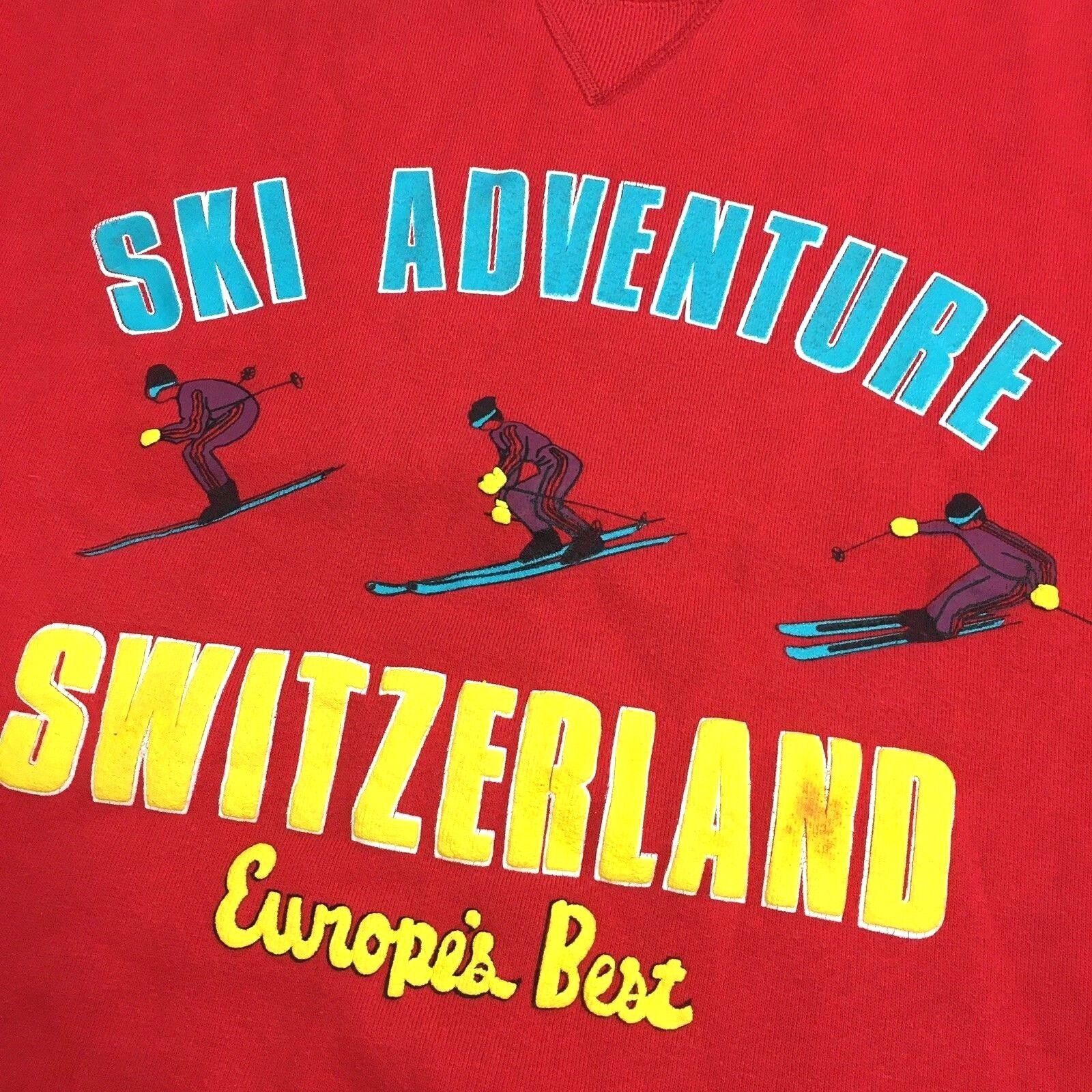 Russell Athletic Vtg Russell SKI ADVENTURE Switzerland V Stitch Sweatshirt Size US L / EU 52-54 / 3 - 1 Thumbnail