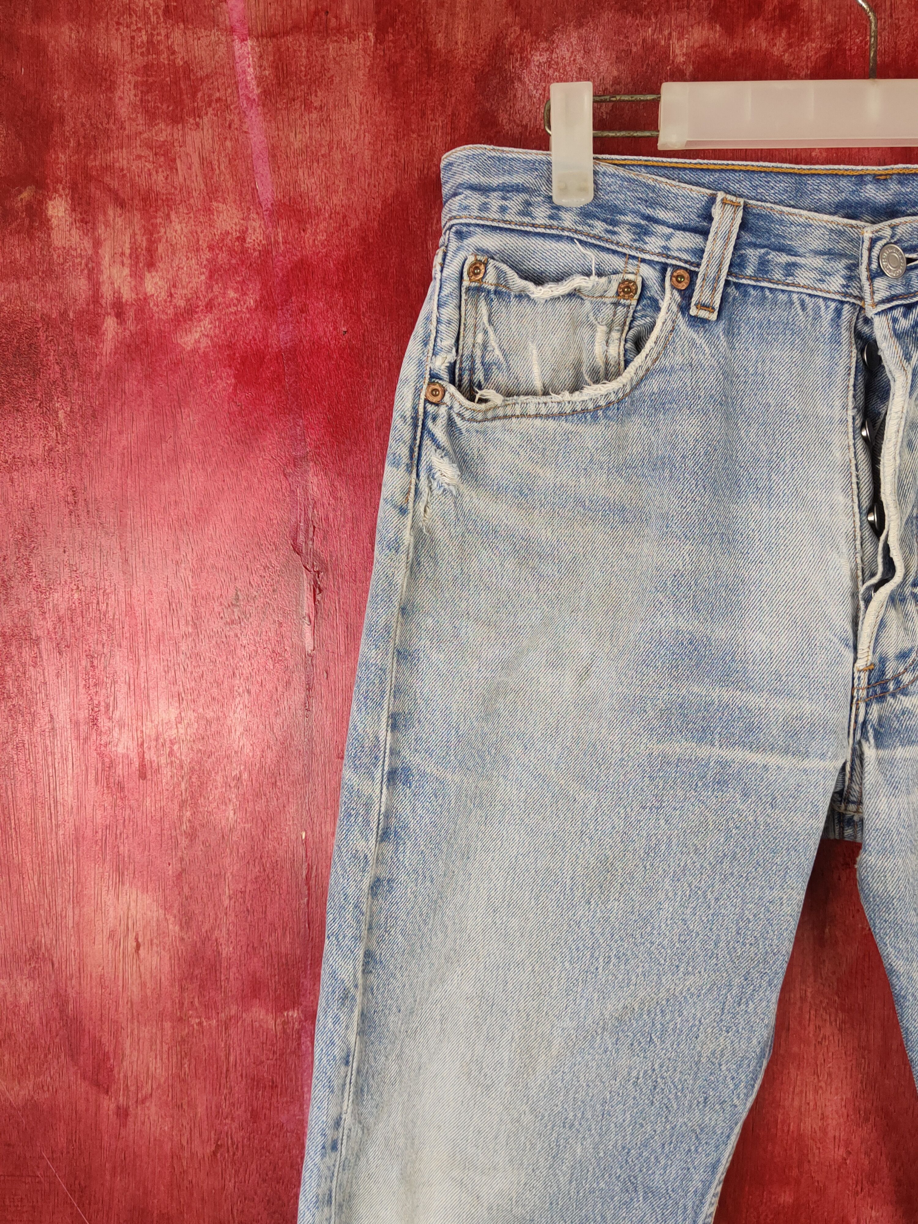 Levi's DL 501 Levi's Blue Distressed Denim vintage Pants #S1373 Size US 33 - 3 Thumbnail