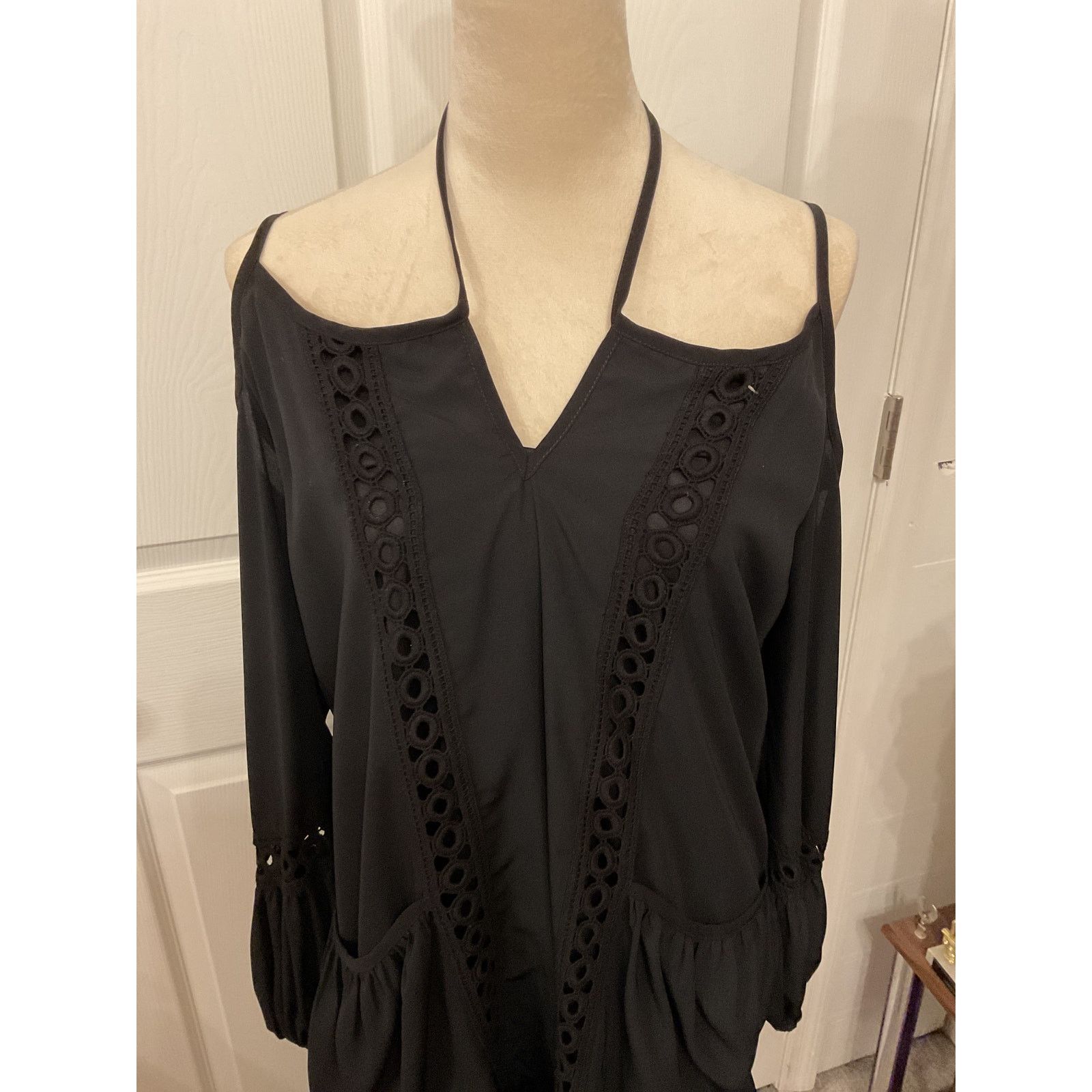VaVa Vava USA by Joy Han Esme Ruffled Hem Cold Shoulder Dress, M Size M / US 6-8 / IT 42-44 - 2 Thumbnail
