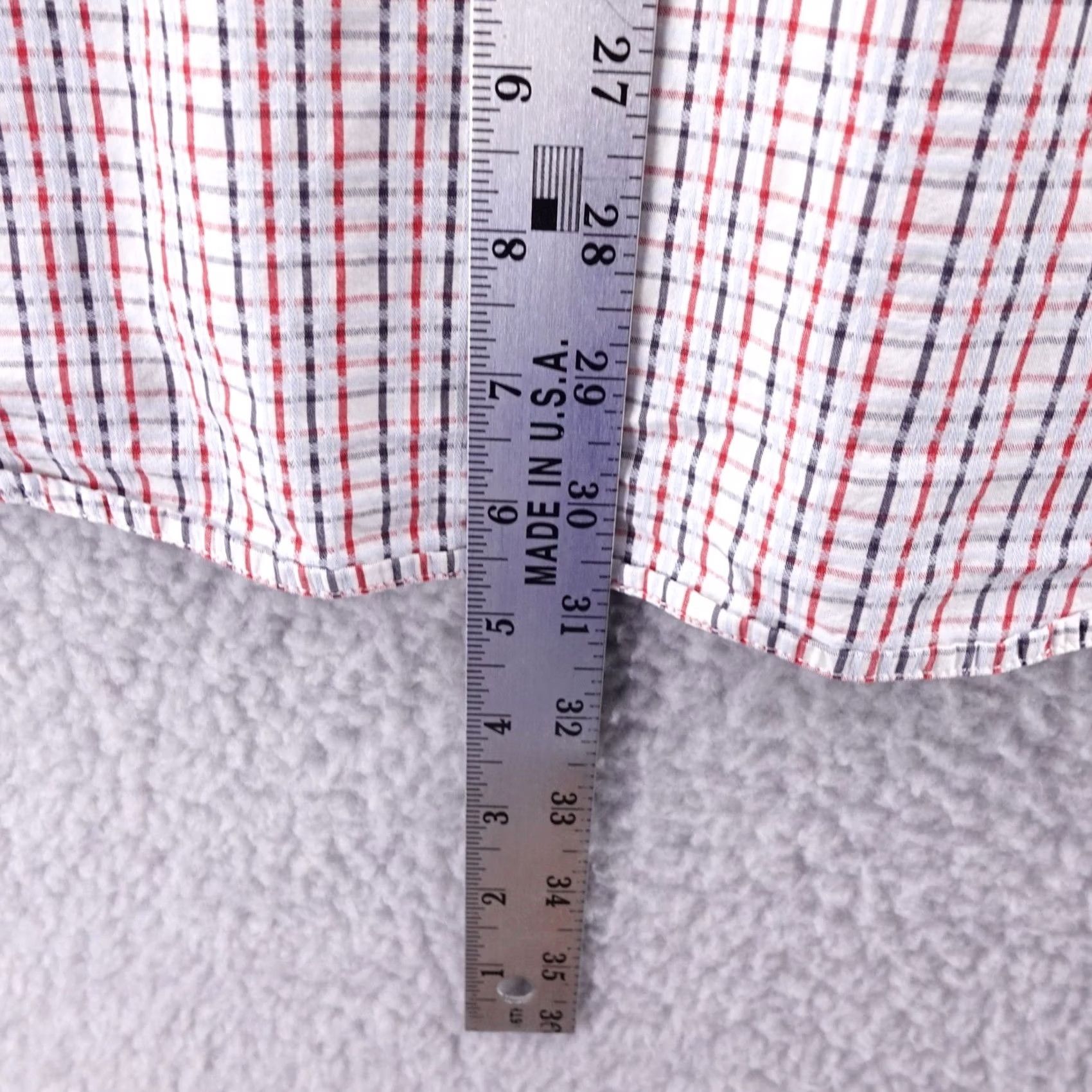 Ecko Unltd. Ecko Unltd Shirt Button-Up Plaid Red Blue White Classic Check Short Sleeve Mens L Size US L / EU 52-54 / 3 - 6 Thumbnail