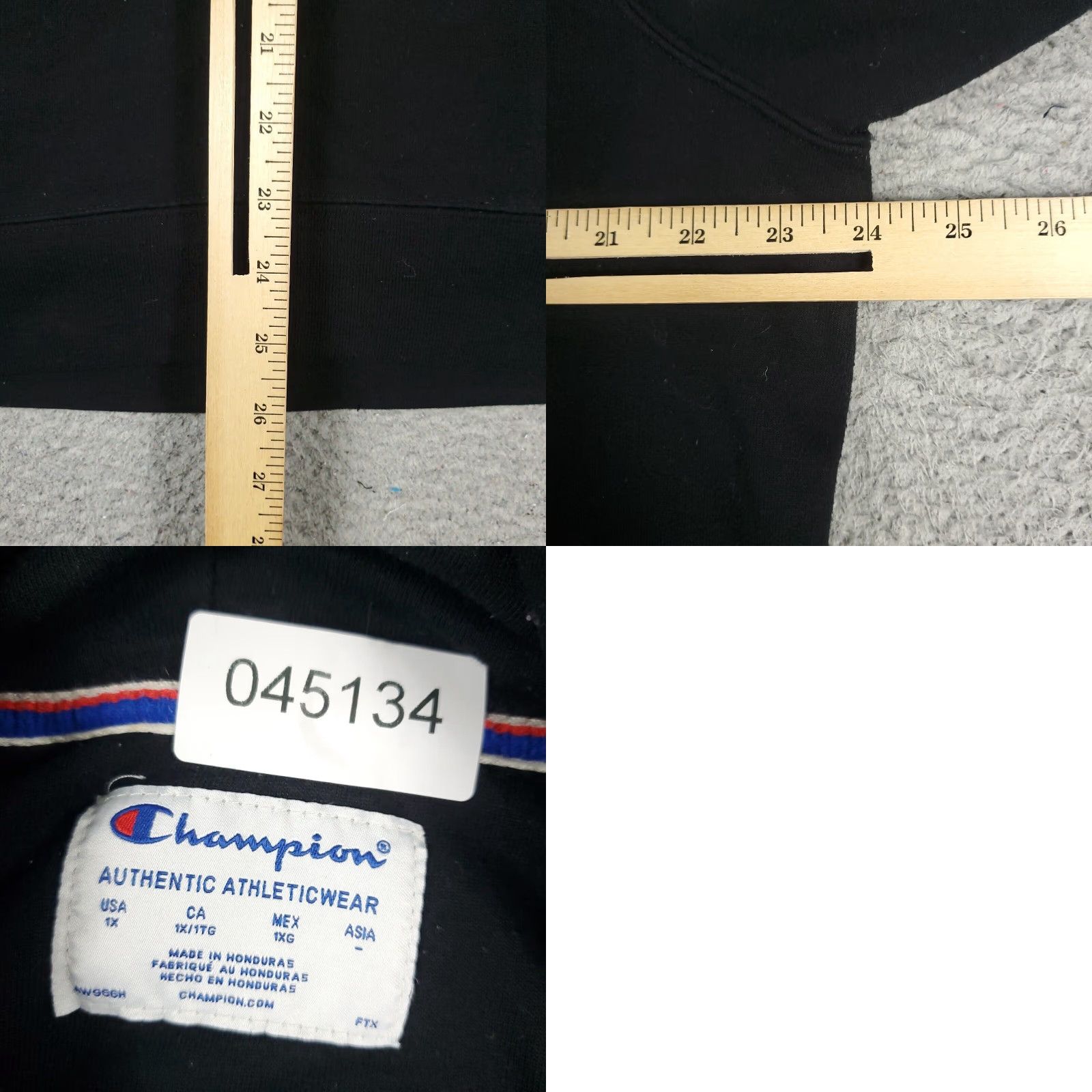Champion VINTAGE Champion Hoodie Women’s 1X Casual Pullover Black Knit Sweatshirt All Seasons Size XL / US 12-14 / IT 48-50 - 8 Thumbnail