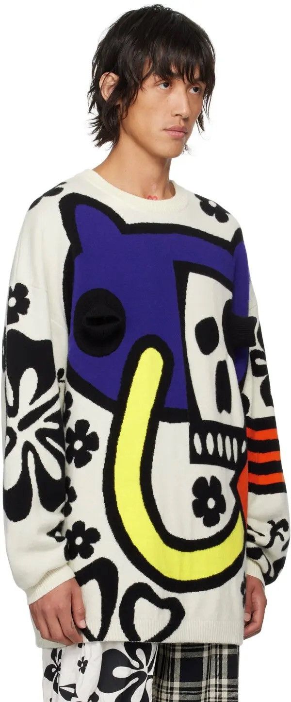 Designer × Walter Van Beirendonck WALTER VAN BEIRENDONCK Android Knit Sweater - Comb. I White Size US L / EU 52-54 / 3 - 2 Thumbnail
