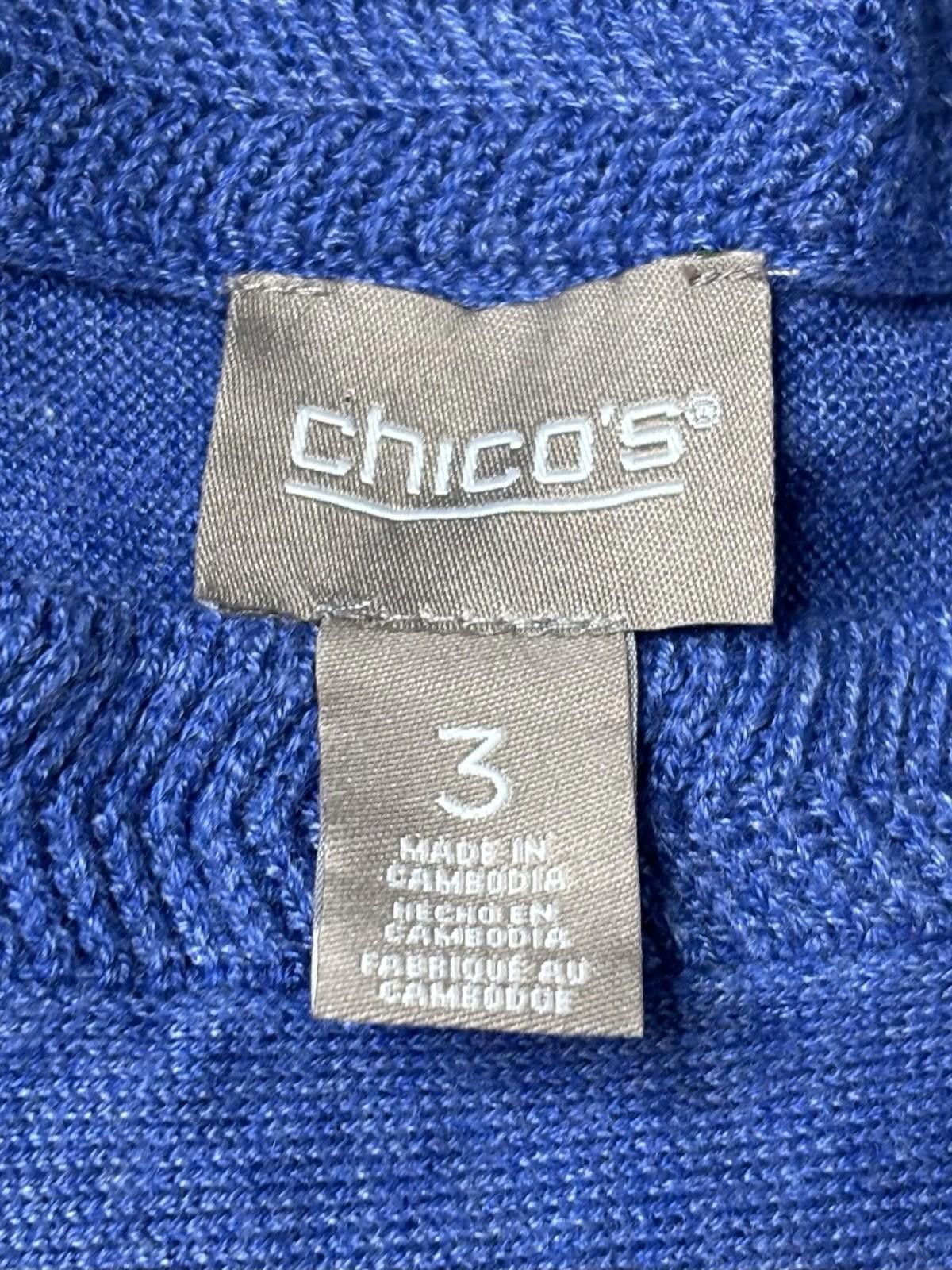 Chicos Chicos Sweater Womens Size 3 Lightweight Knit Cashmere Blend Size L / US 10 / IT 46 - 2 Thumbnail