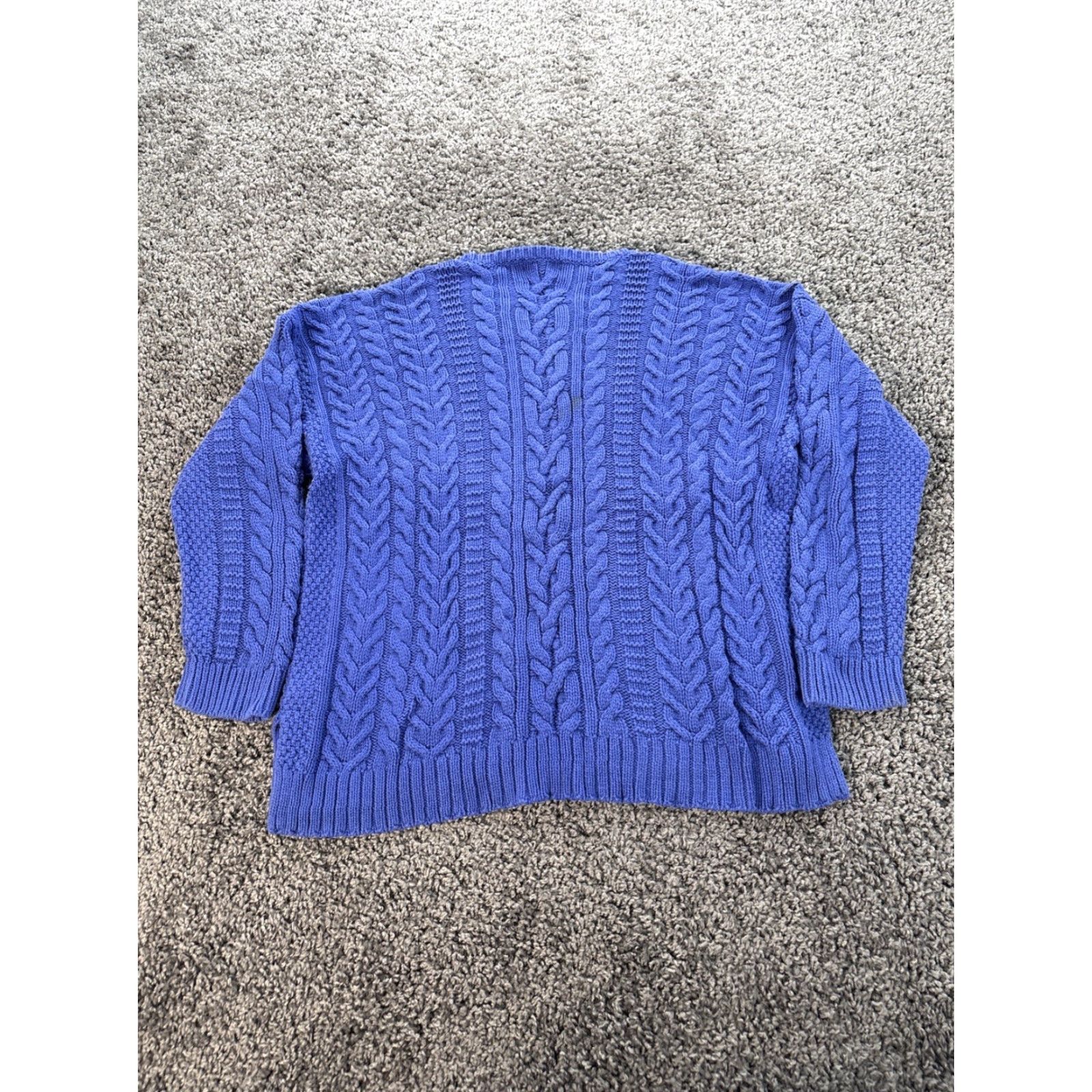 Ralph Lauren VINTAGE Lauren Ralph Lauren Sweater Womens 2x Cable Knit Crewneck Blue Wool Long Sleeve Pullover Plus Size Womens Size XXL / US 16-18 / IT 52-54 - 5 Thumbnail