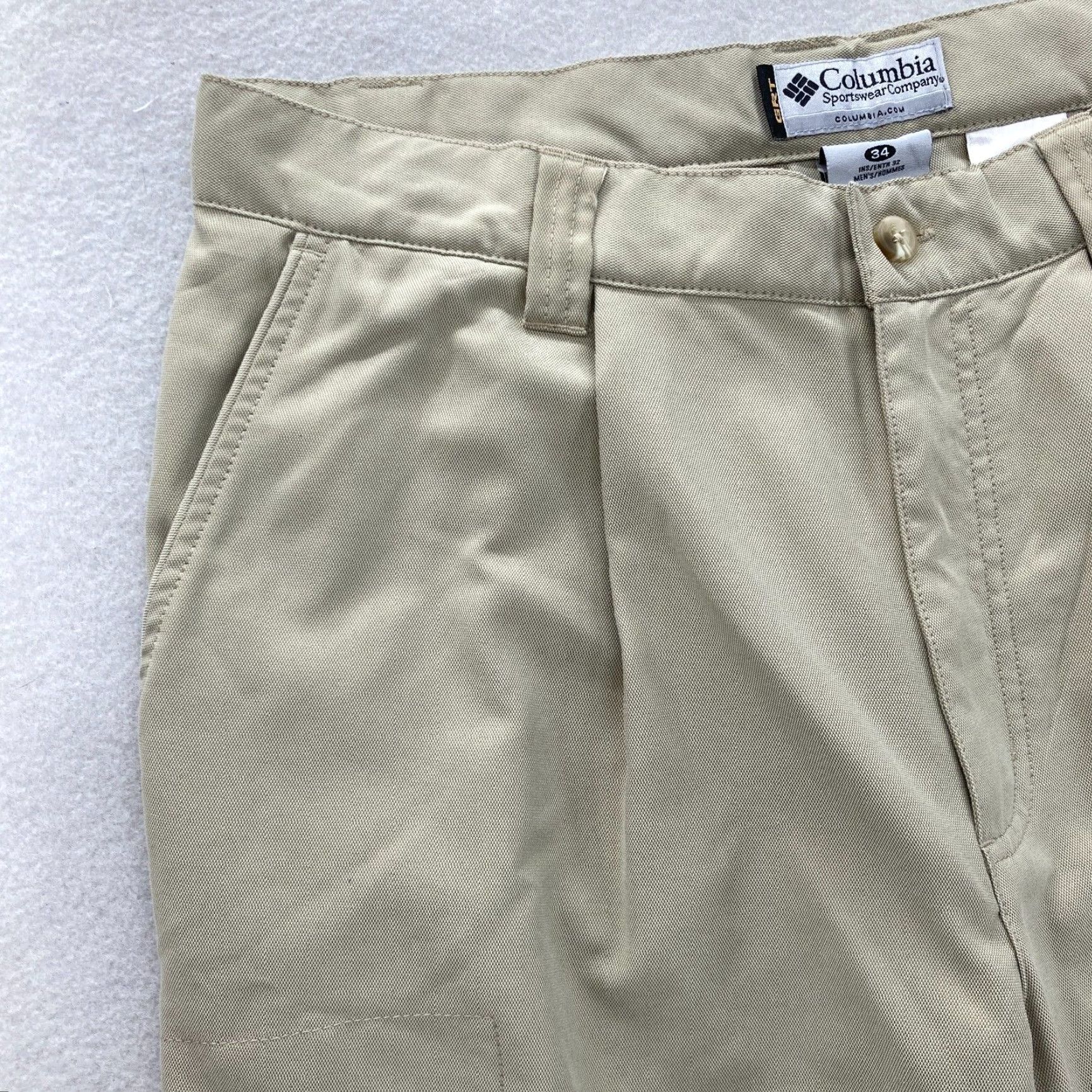 Vintage Columbia GRT Utility II Hiking Pants Mens 34x32 Fossil Beige Pleated Straight Size US 34 / EU 50 - 3 Thumbnail