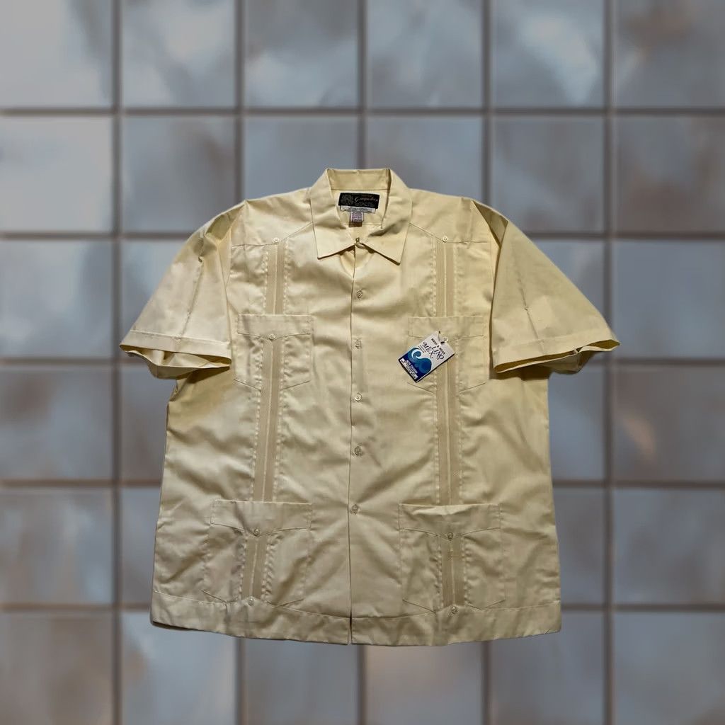Vintage VINTAGE GuayaTeca Guayabera Shirt 4 Pocket Loop Collar Button NWT 3XL Tan Mens Size US XXL / EU 58 / 5 - 1 Thumbnail
