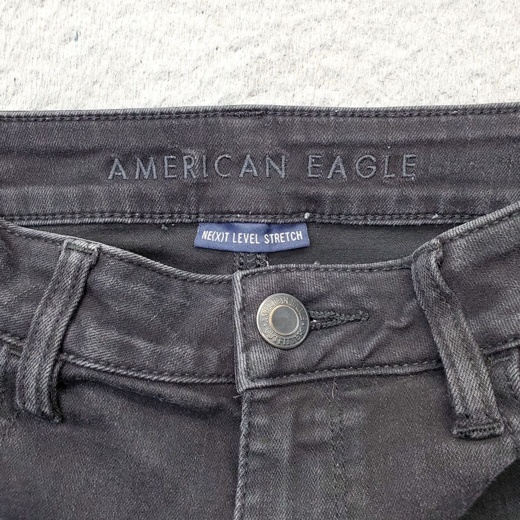 American Eagle Outfitters American Eagle Outfitters Jeans Womens 8 Black Denim Stretch Distressed Regular Fit Size 30" / US 8 / IT 44 - 7 Thumbnail
