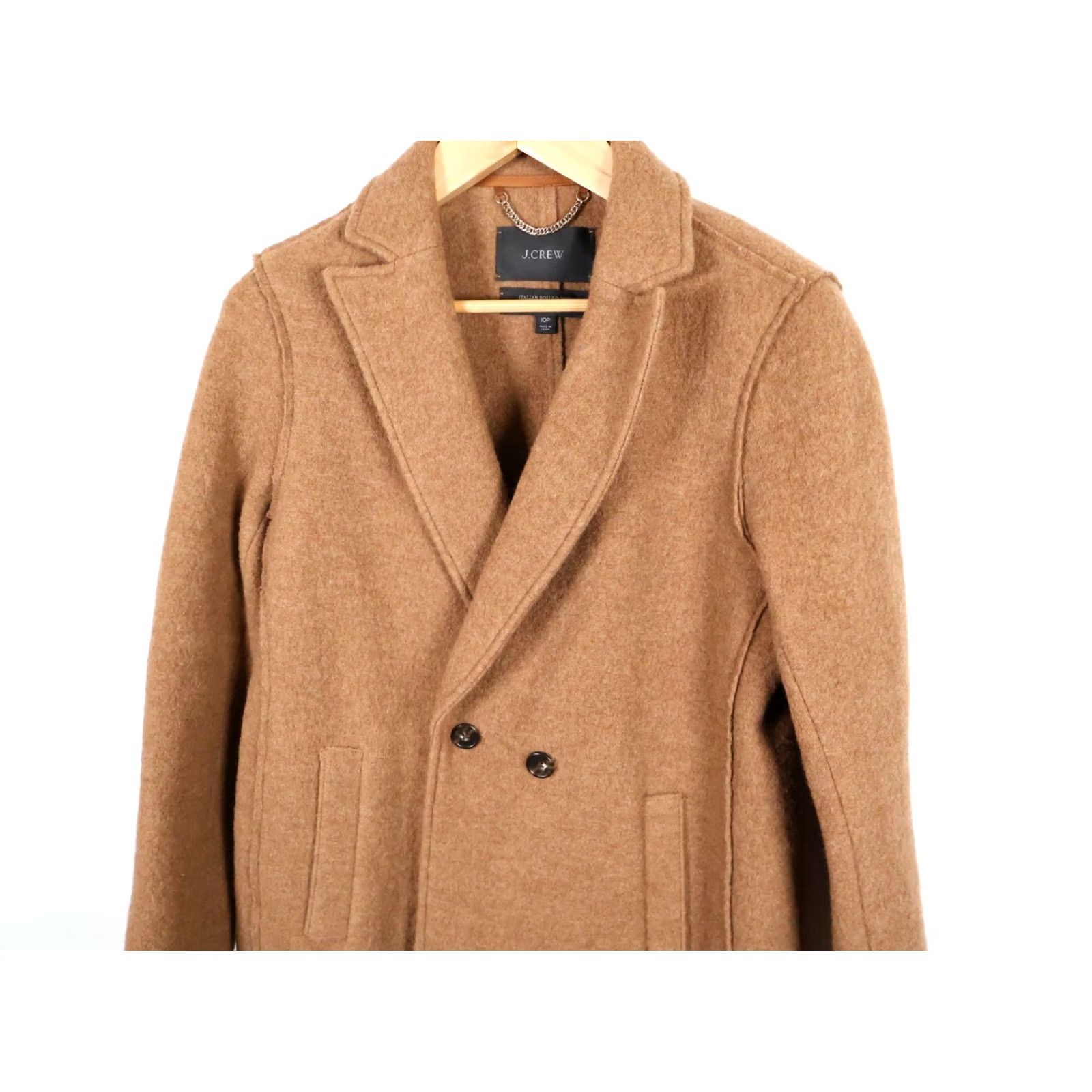 J.Crew J.CREW Daphne Coat Women's 10P Brown Boiled Wool Double Breasted Overcoat Size L / US 10 / IT 46 - 4 Thumbnail