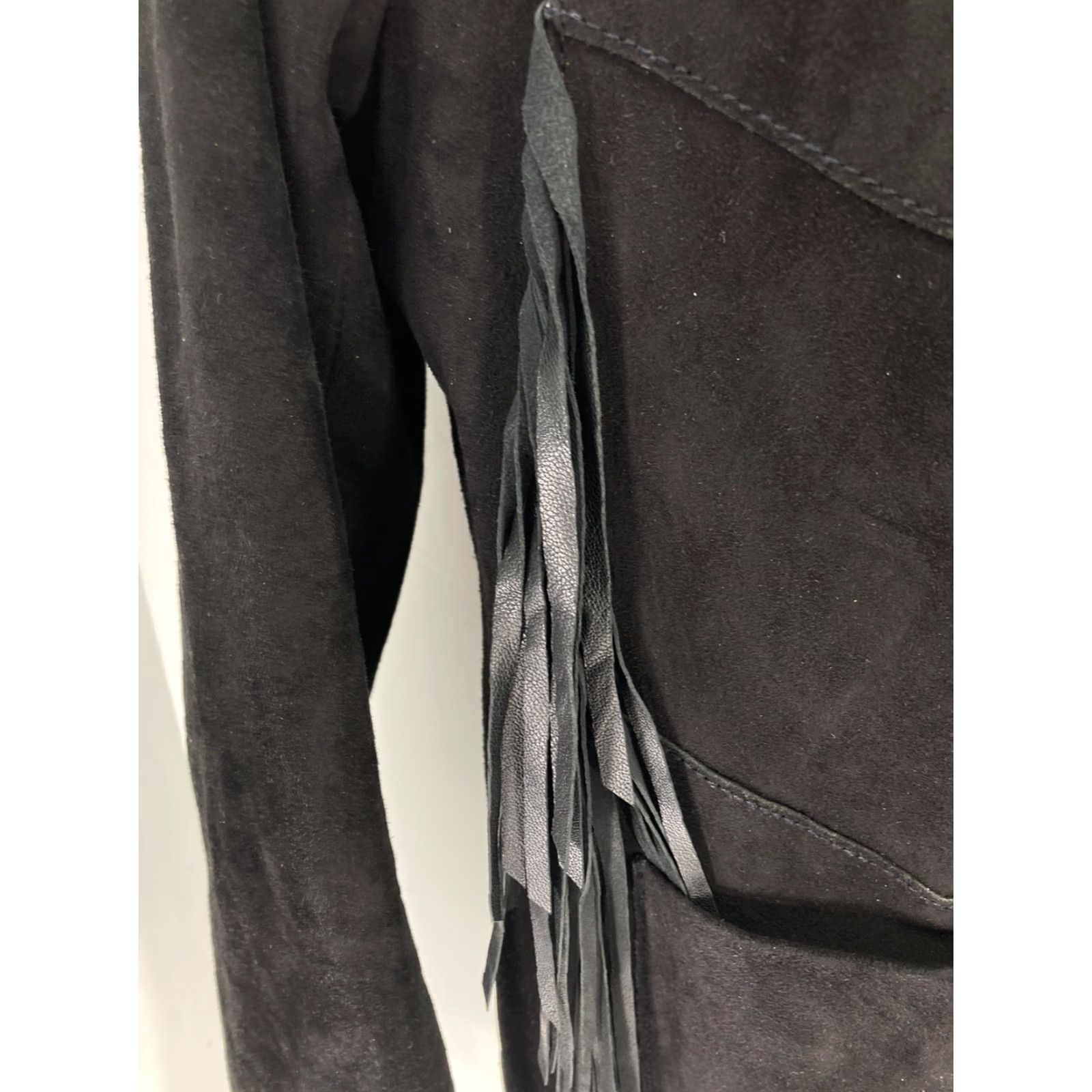 Maje VINTAGE Maje Lamb Leather Jacket Women Size 38 Black Fringe Western Rodeo Rockabilly Jacket Women Regular 38 Black Fringe Western Rodeo Rockabilly Size XS / US 0-2 / IT 36-38 - 4 Thumbnail