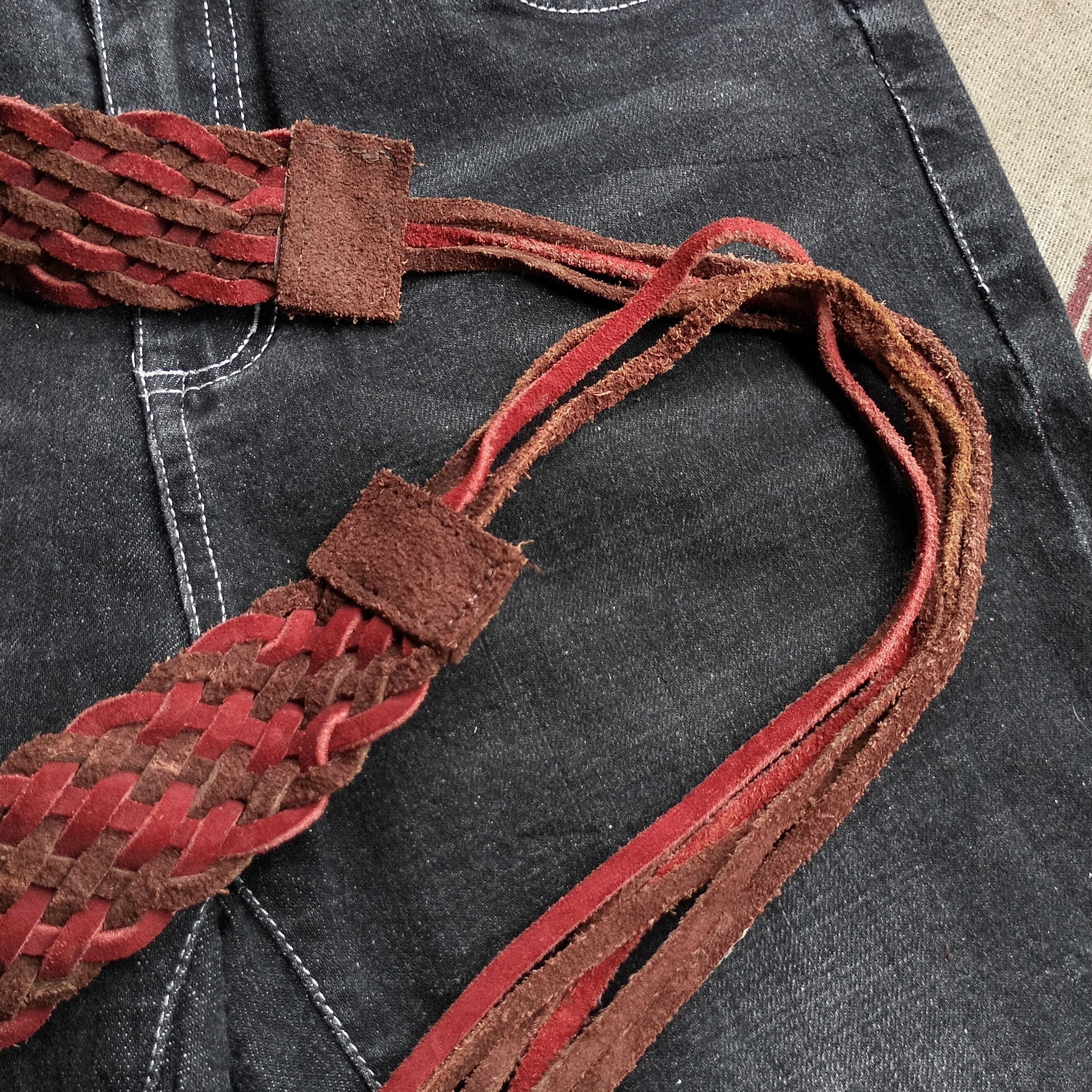 Tornado Mart rope suede belt tassel flare denim Size US 27 - 11 Thumbnail