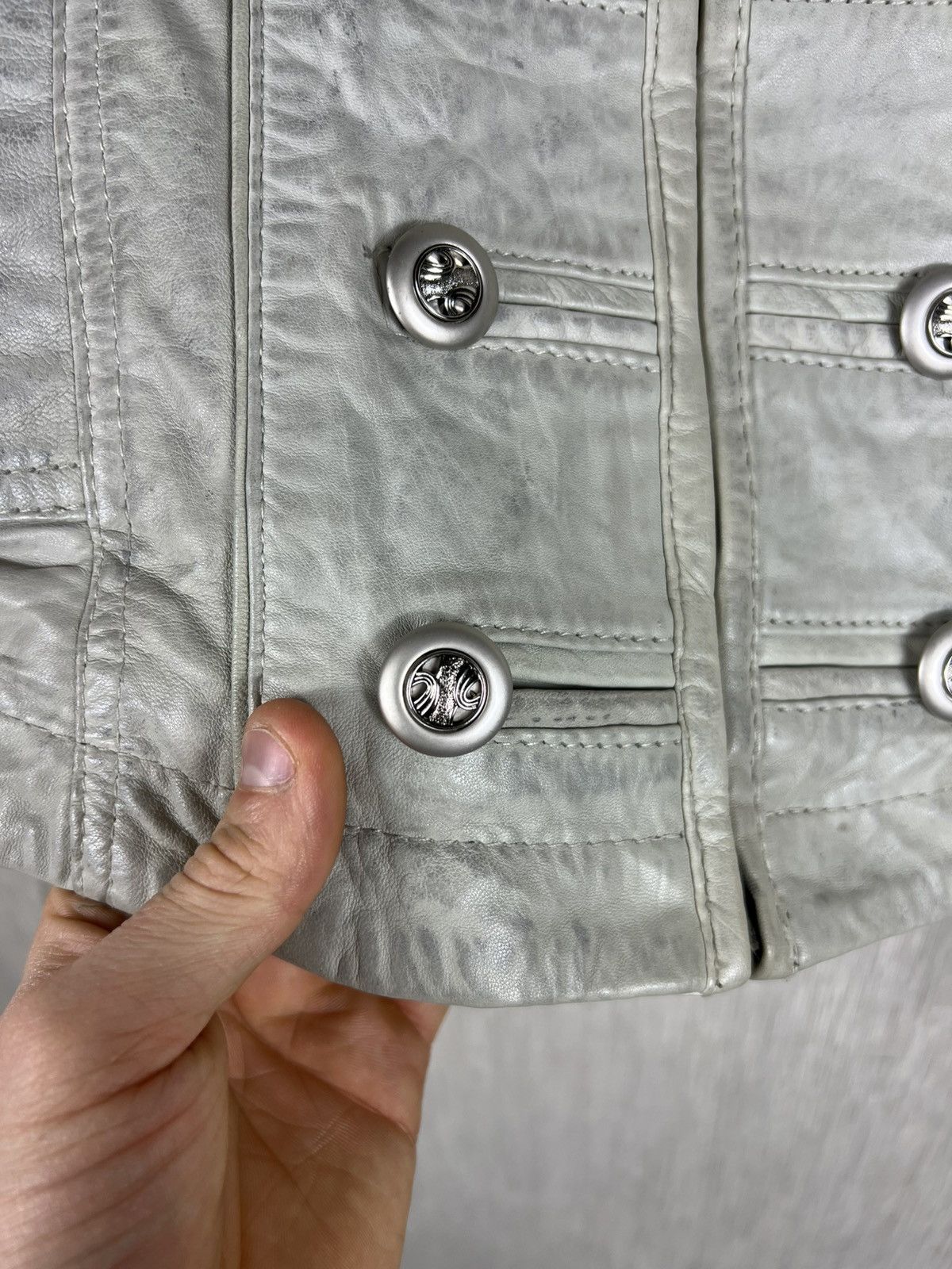 If Six Was Nine Vintage Rock’N Blue napoleon button leather jacket military Size XS / US 0-2 / IT 36-38 - 8 Thumbnail