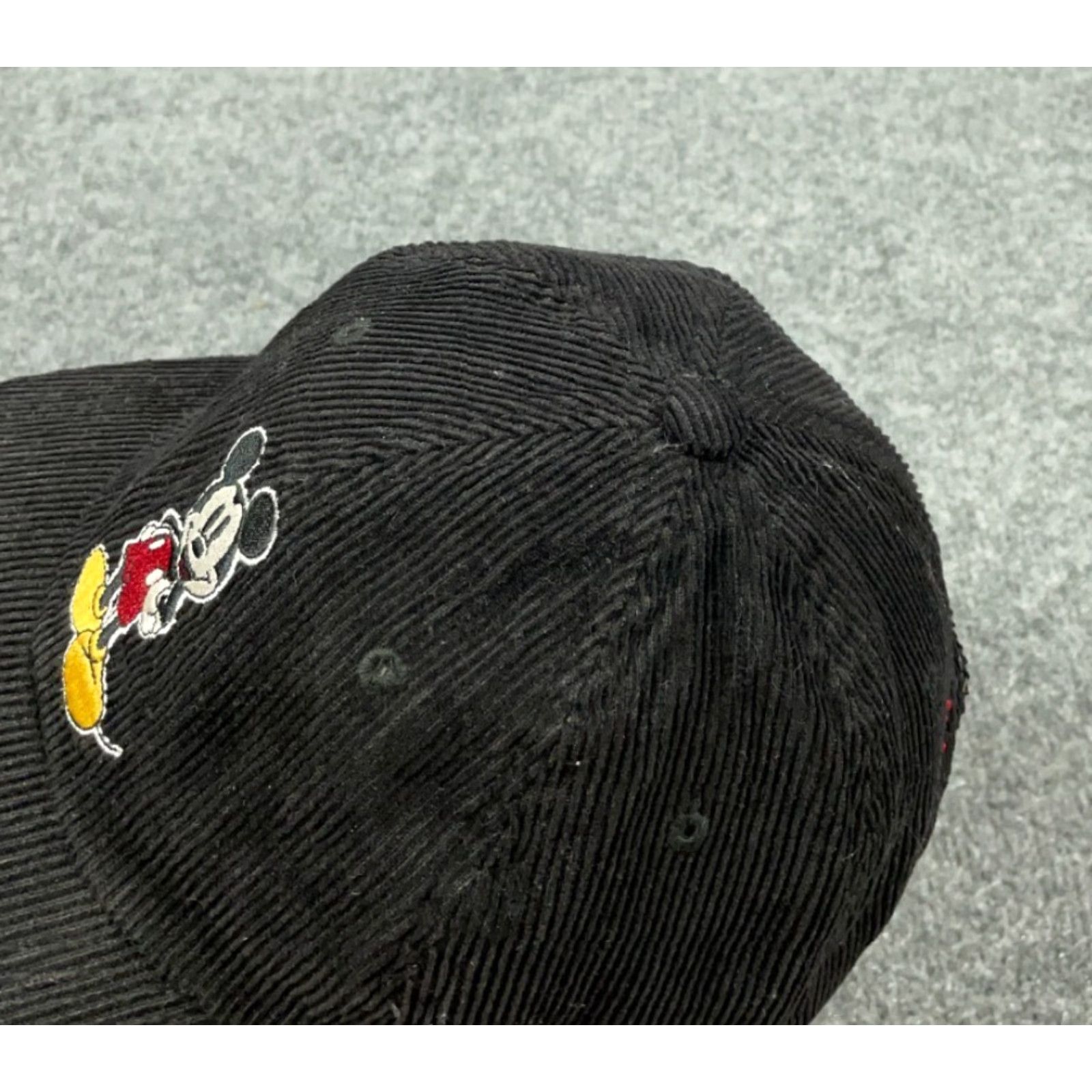 Disney Disney Mickey Mouse Corduroy Dad Hat Adult One Size Black Embroidered Retro Size ONE SIZE - 6 Thumbnail