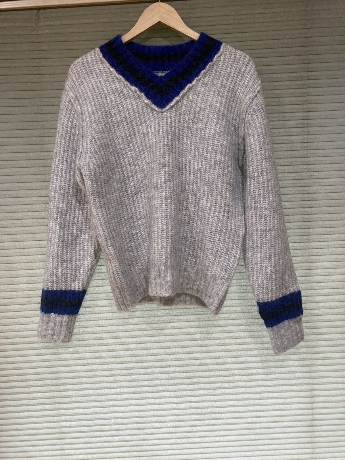 Image of Stussy Mohair Rugby Sweater in Grey, Men's (Size Small)