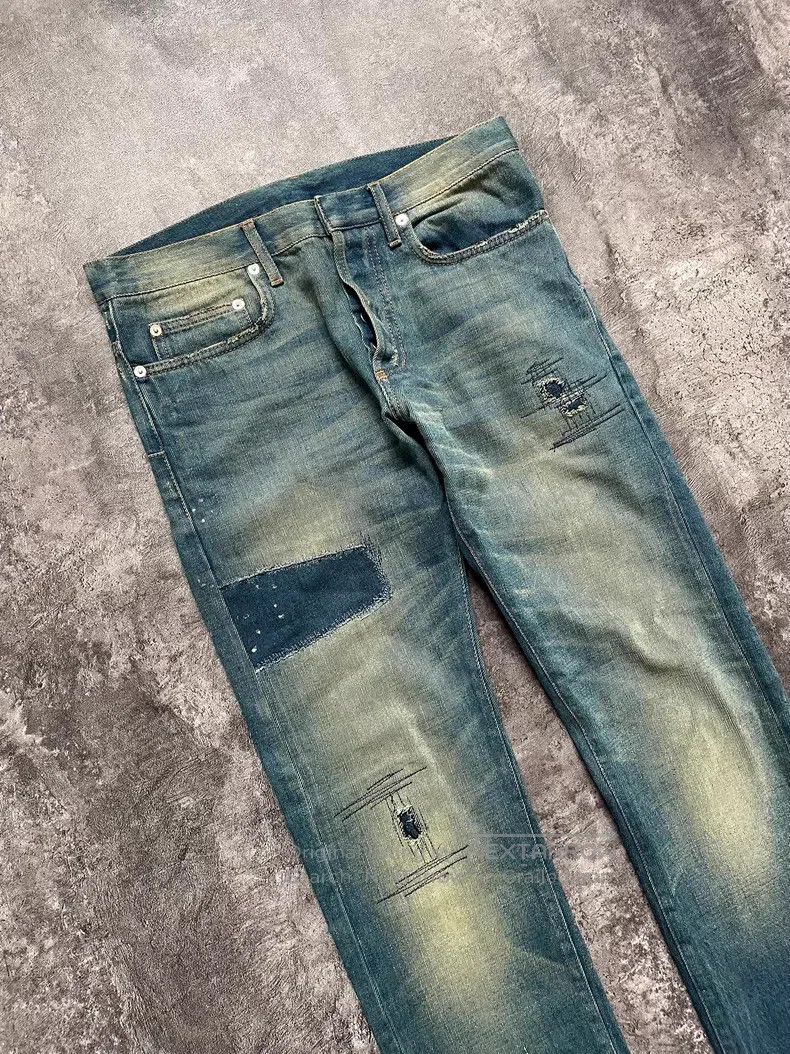 Dior Dior Mud yellow washed patchwork denim jeans Size US 29 - 2 Thumbnail