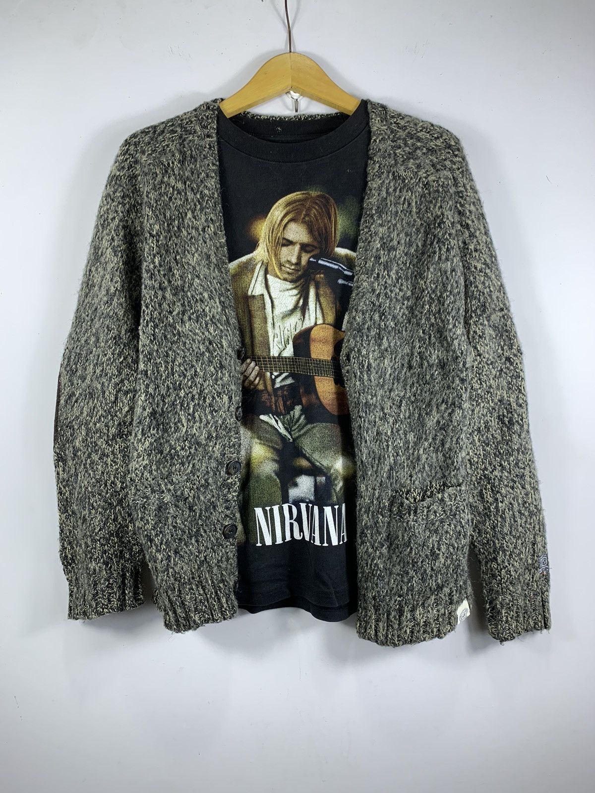 Issey Miyake × Japanese Brand Japanese Inherit Wool cardigan Kurt Cobain Grunge style Size US M / EU 48-50 / 2 - 1 Thumbnail