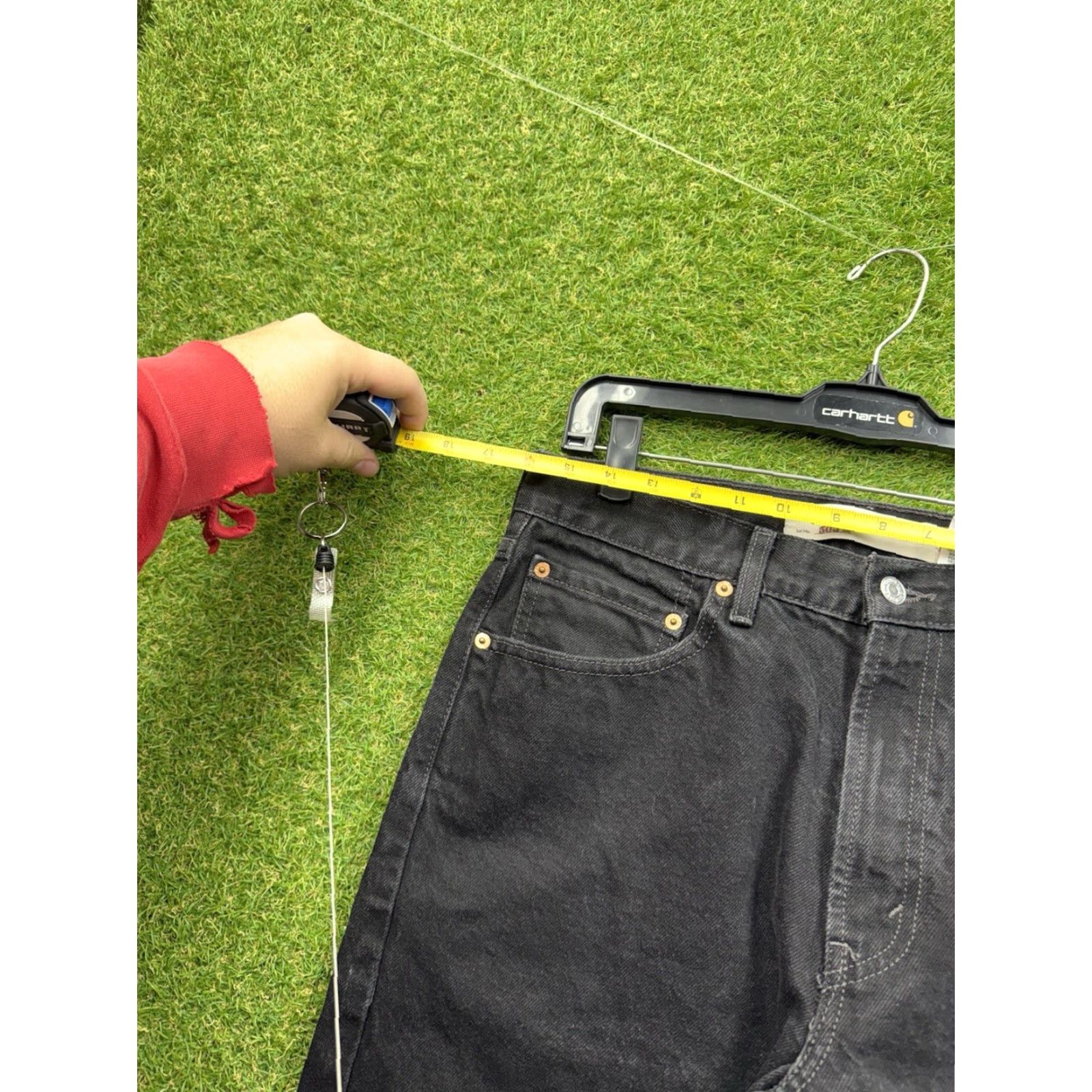 Levi's VINTAGE Levi's 505 Jeans Mens 34x34 Black Denim Regular Fit Straight USA Made Y2K Size US 34 / EU 50 - 7 Thumbnail